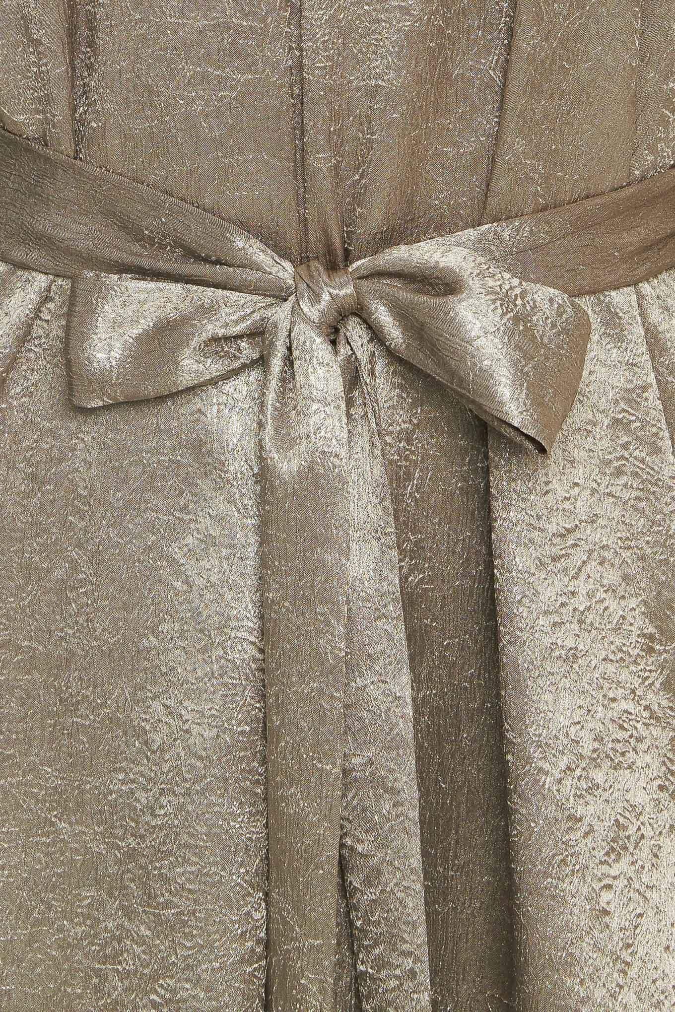 Metallic silver dress with long sleeves