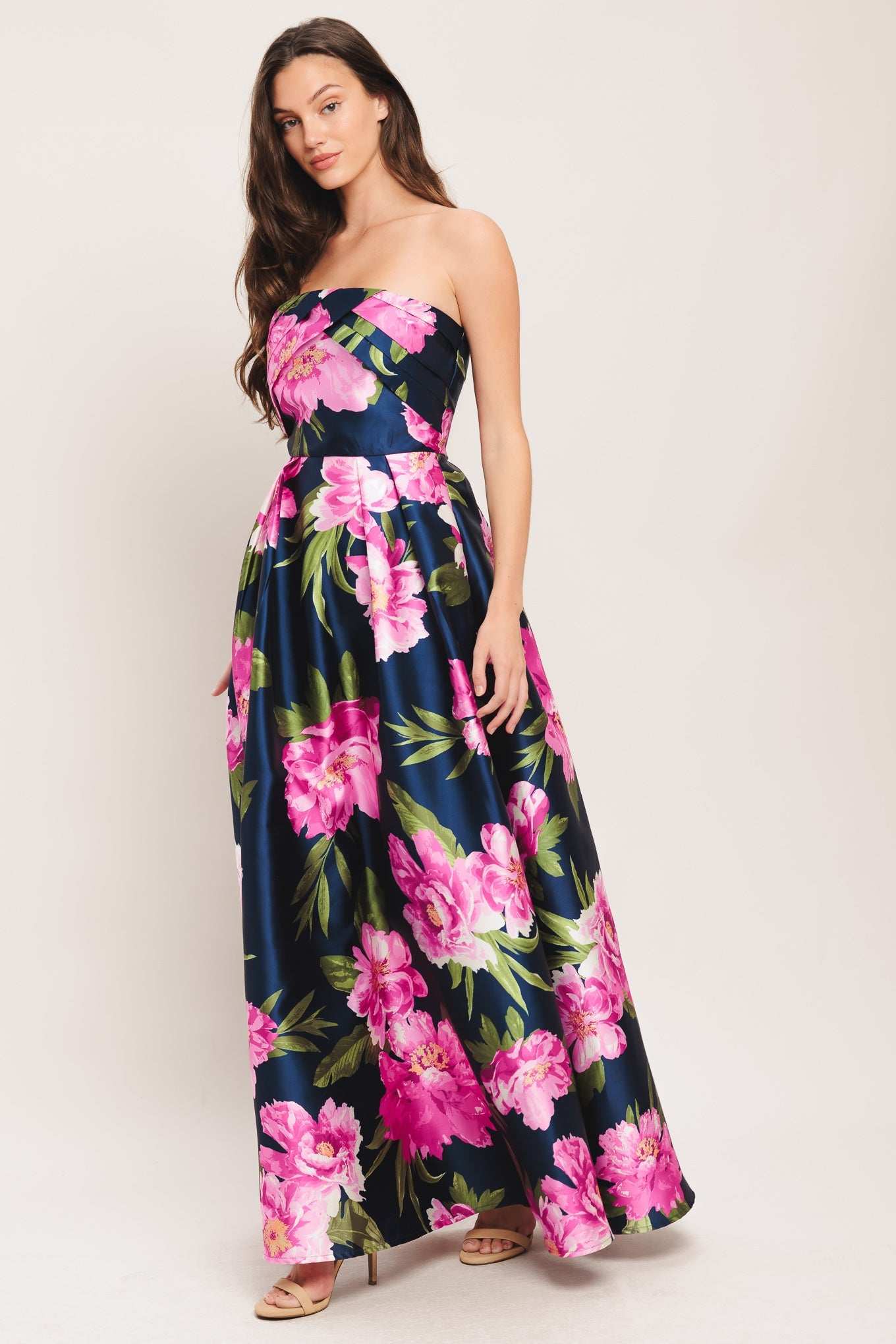LUNA FLORA NAVY MAXI DRESS