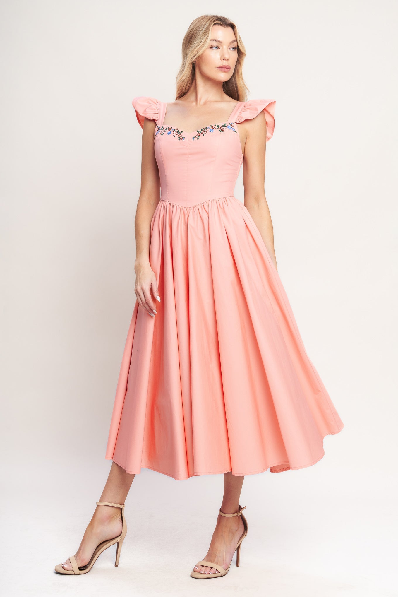 BLUSHED WITH LOVE DUSTY PINK MIDI DRESS