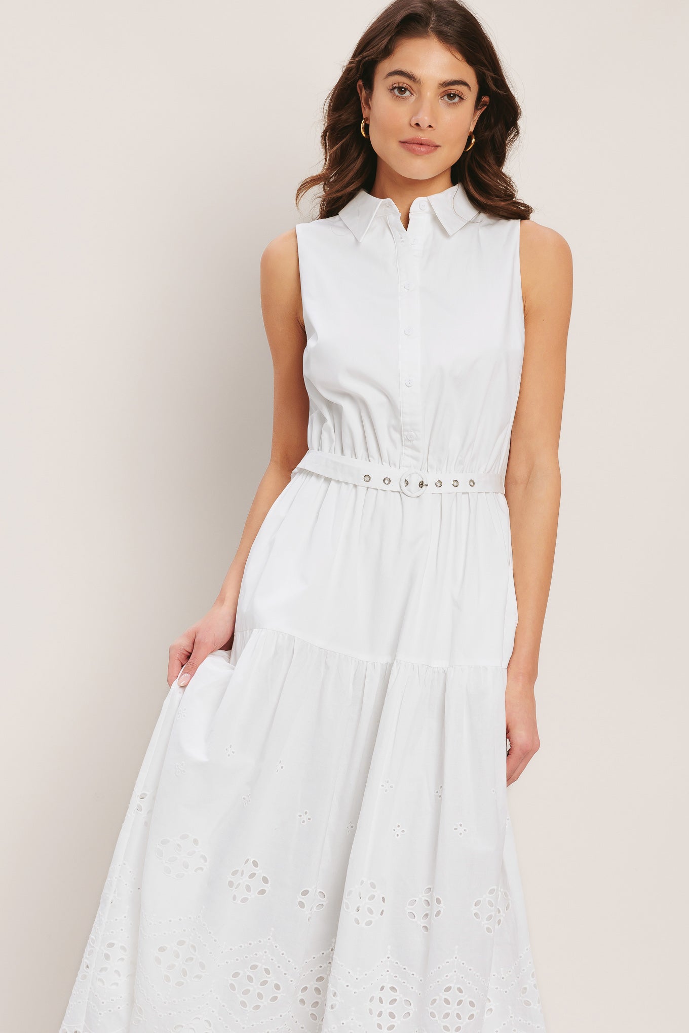 HAMPTONS SUMMER WHITE MIDI DRESS
