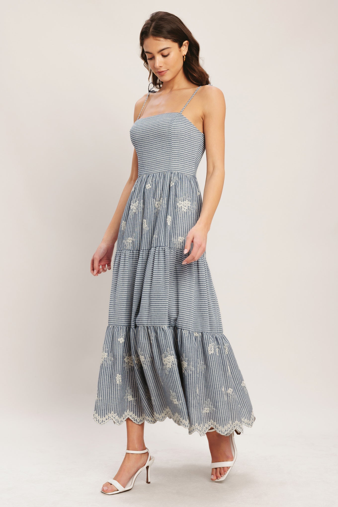 SALT AIR STRIPE INDIGO MIDI DRESS