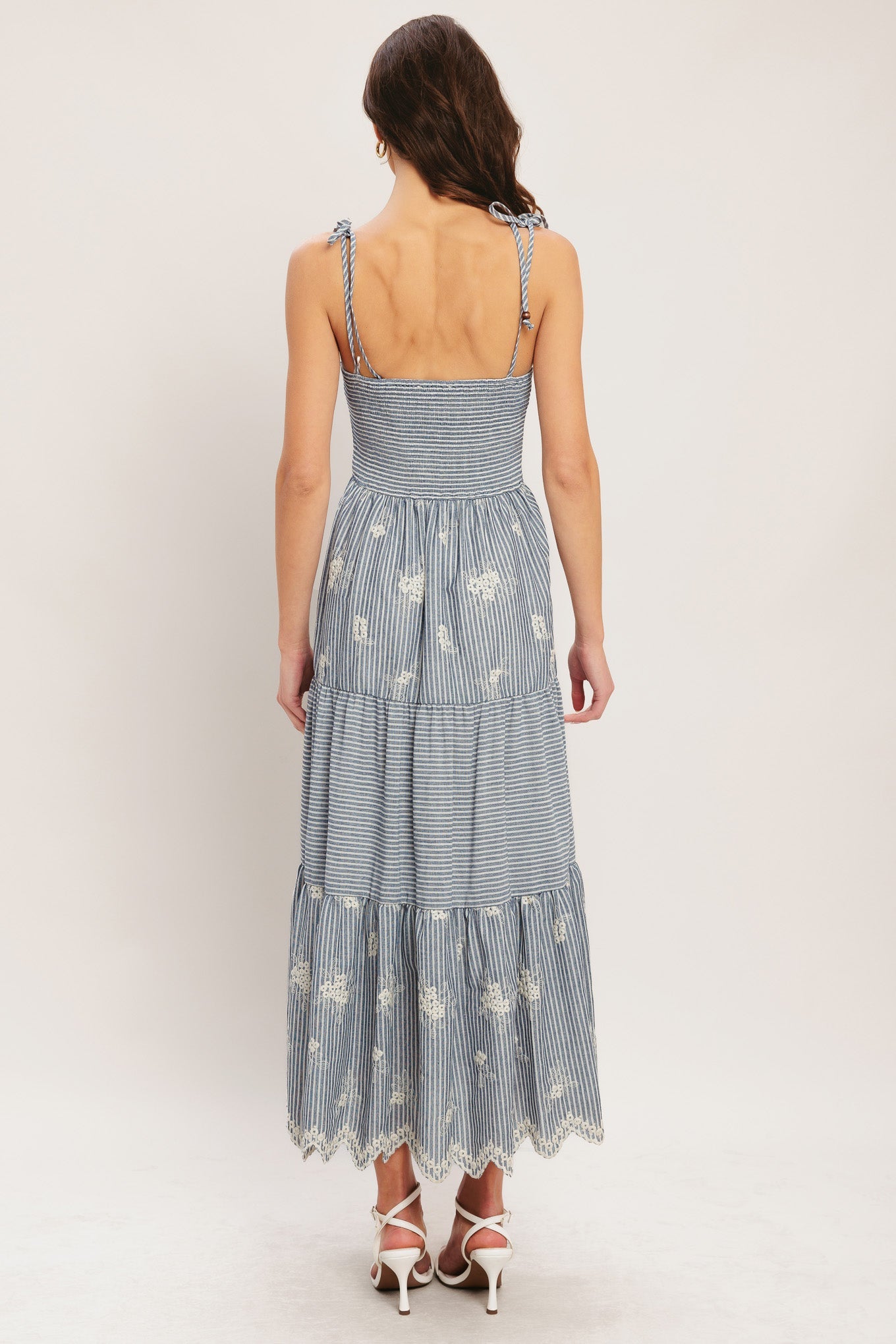 SALT AIR STRIPE INDIGO MIDI DRESS