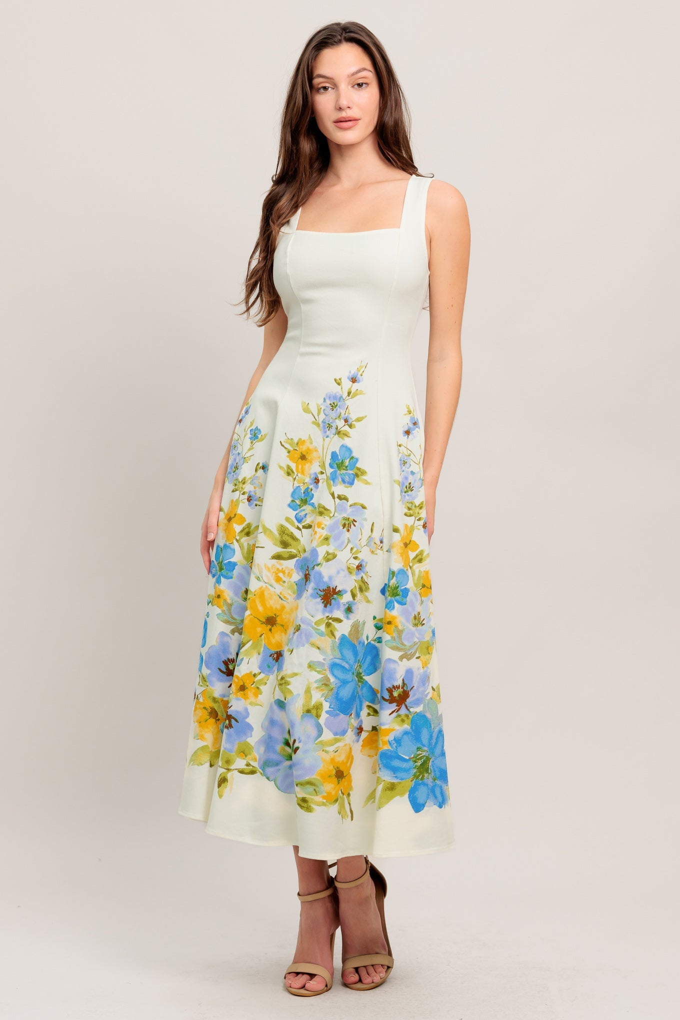 DREAMING OF THE COAST FLORAL MIDI DRESS