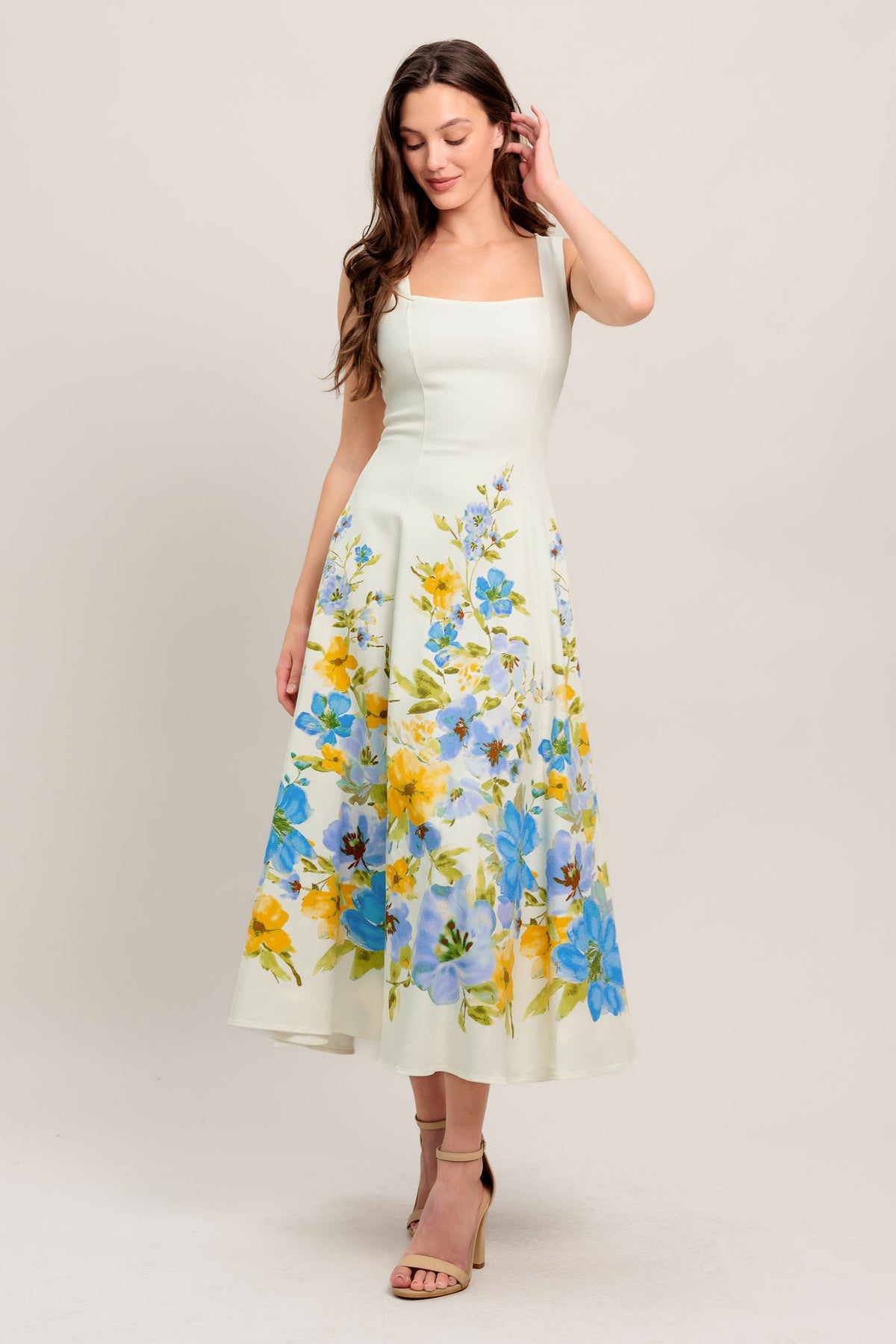 DREAMING OF THE COAST FLORAL MIDI DRESS - FINAL SALE