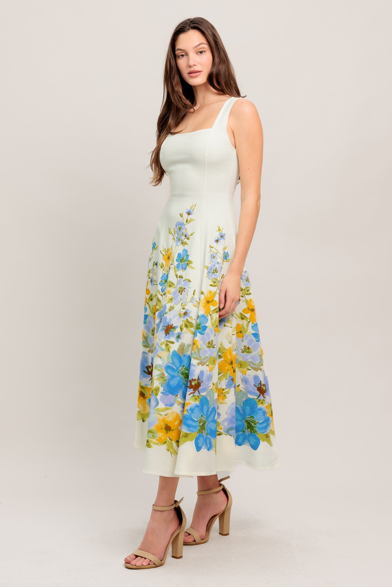 DREAMING OF THE COAST FLORAL MIDI DRESS
