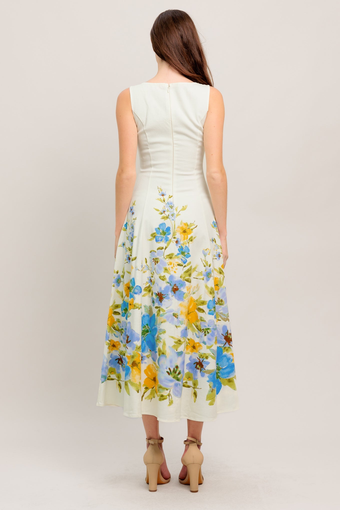 DREAMING OF THE COAST FLORAL MIDI DRESS