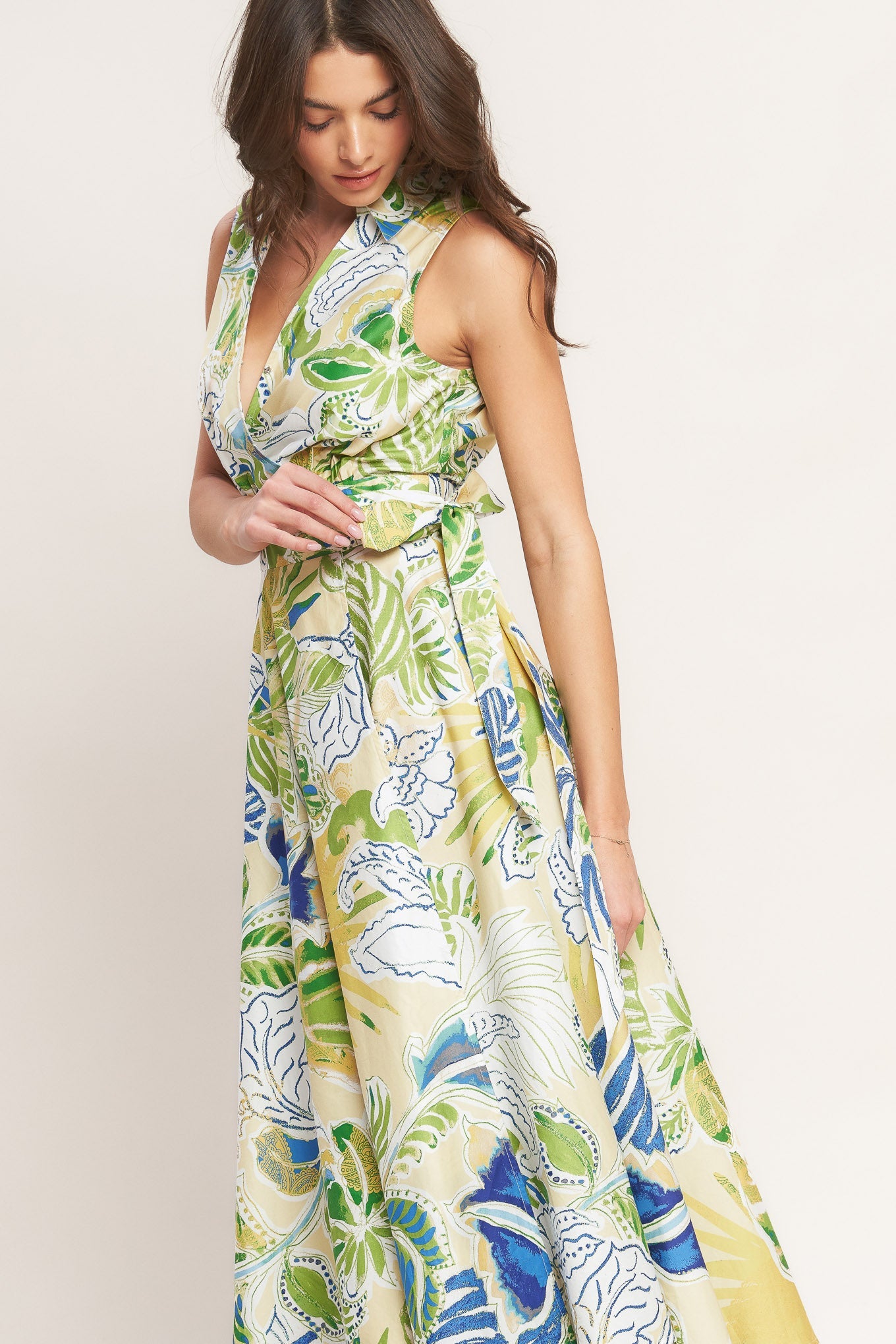 LAGOON FLOW MIDI WRAP DRESS