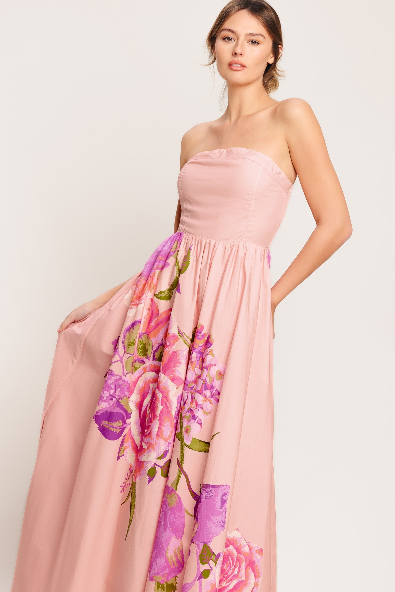 ROSE SERENADE LIGHT PINK MAXI DRESS