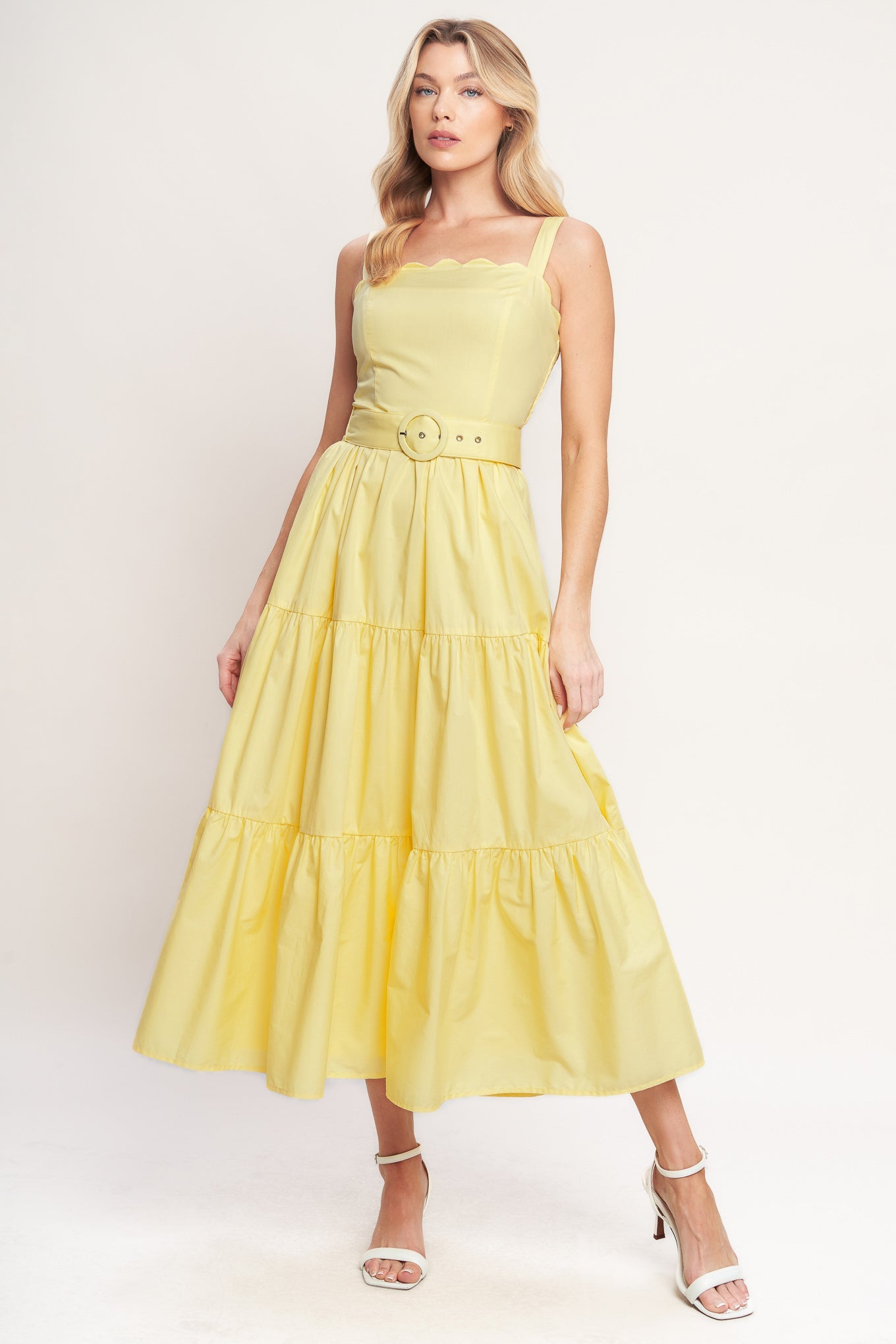 SUNSHINE SERENADE YELLOW MIDI DRESS