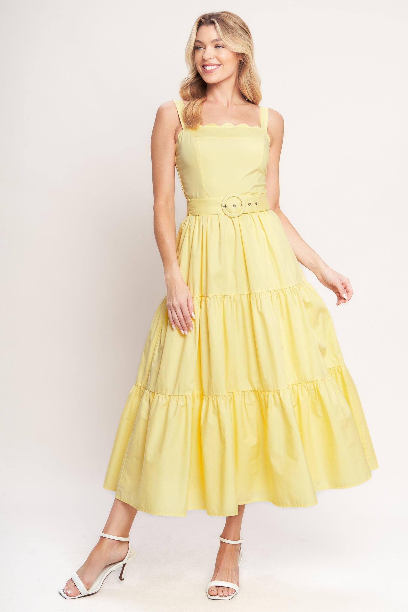 SUNSHINE SERENADE YELLOW MIDI DRESS