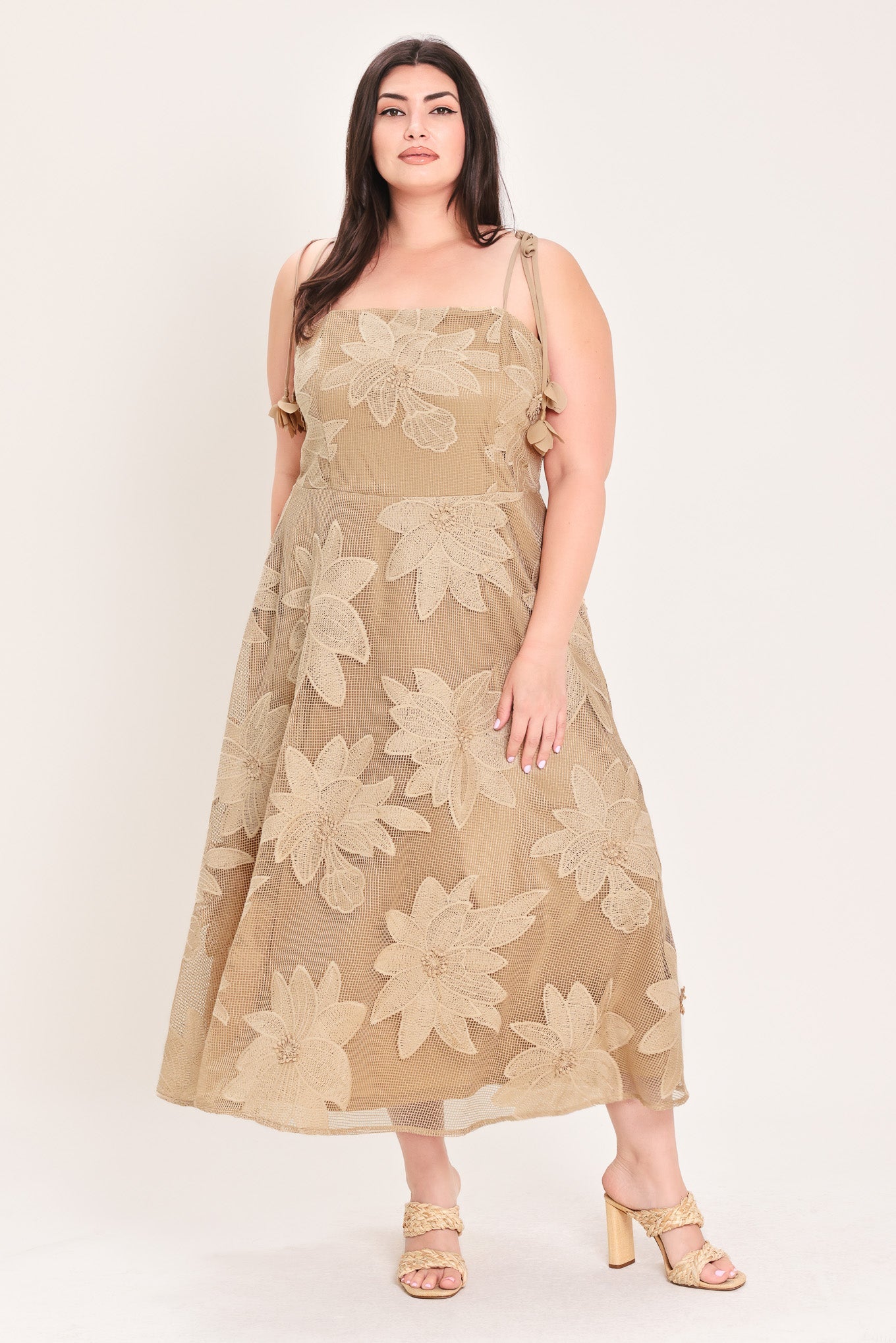 Sahara Sands - Floral Lace Midi Dress