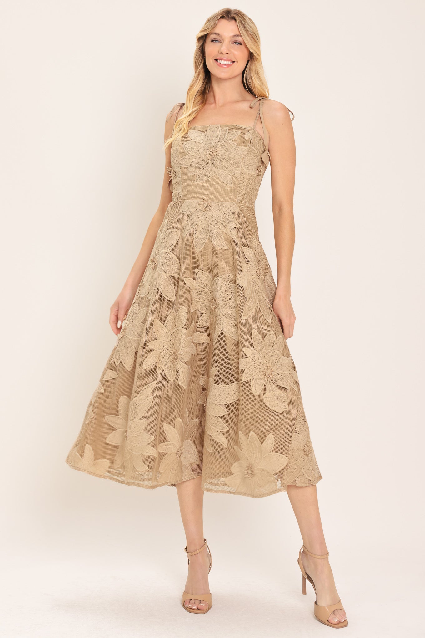 Sahara Sands - Floral Lace Midi Dress