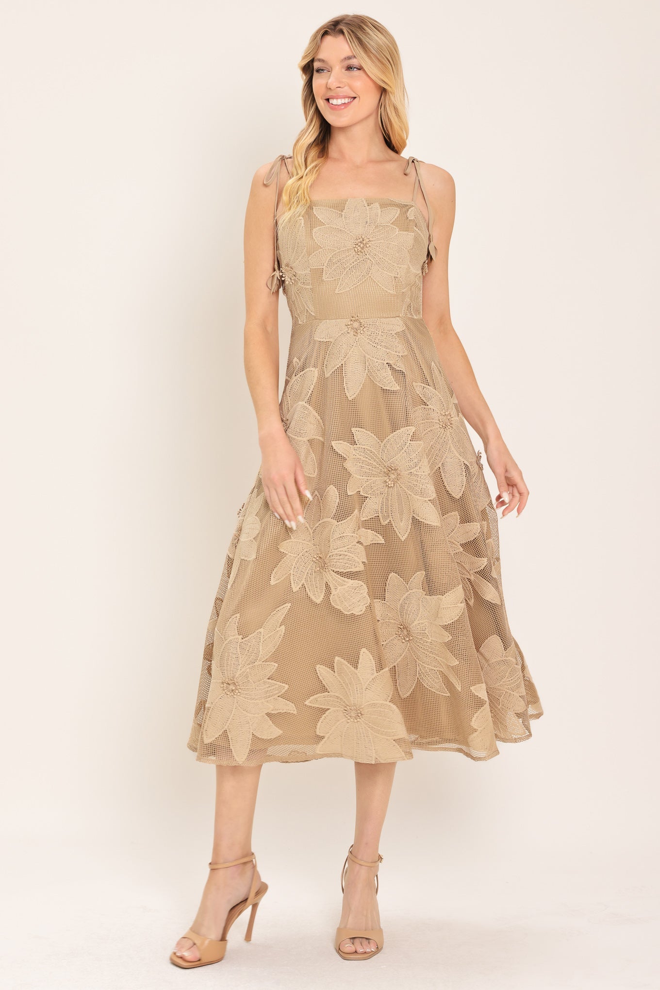 Sahara Sands - Floral Lace Midi Dress