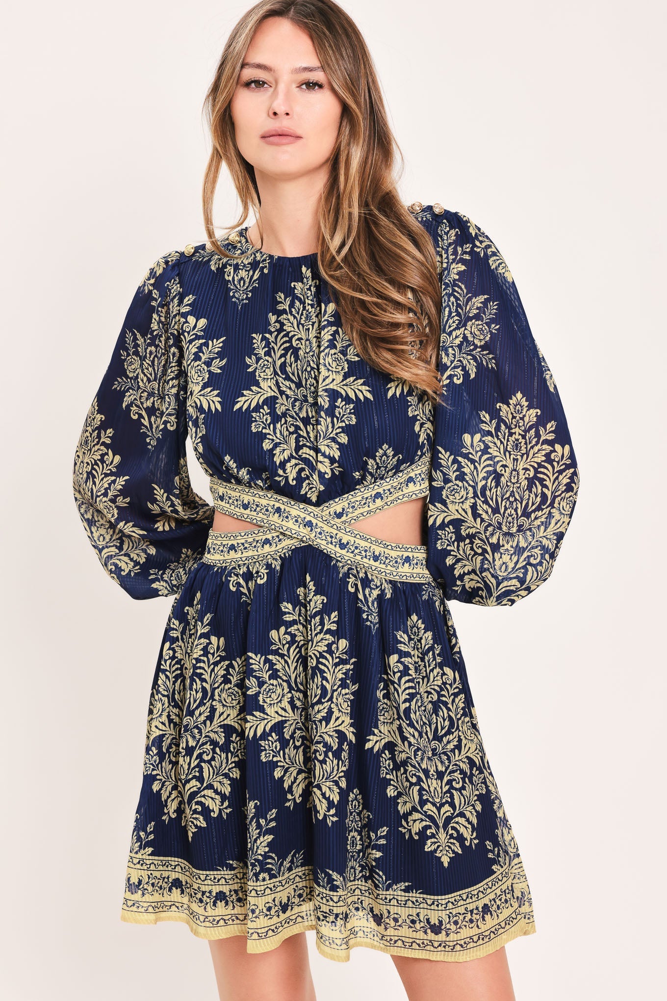 PALACE GARDEN FANTASY - LONG SLEEVE MINI DRESS