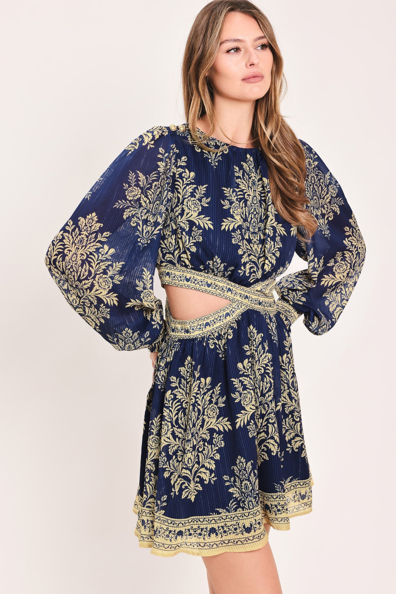 PALACE GARDEN FANTASY - LONG SLEEVE MINI DRESS