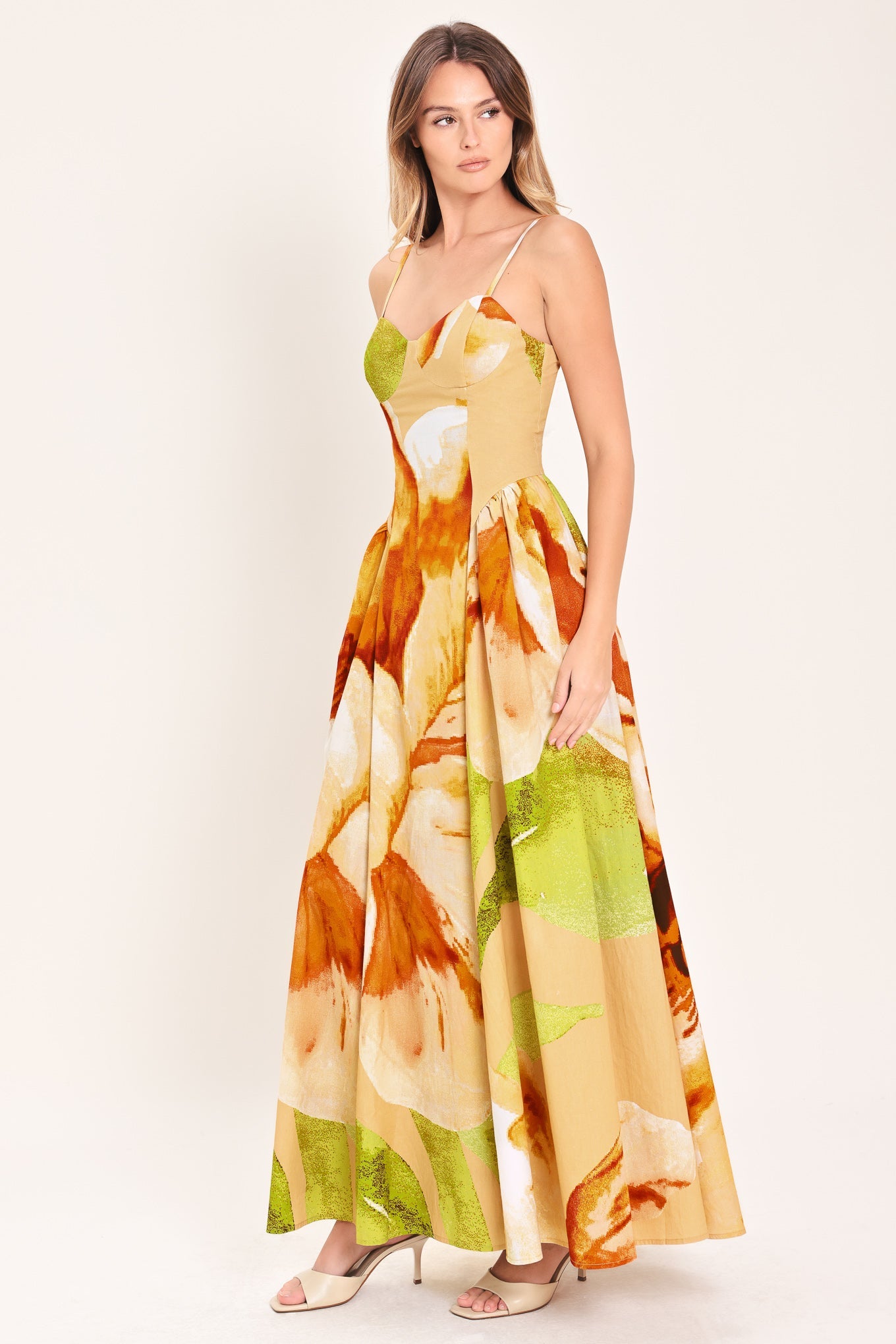 Limoncello Garden Maxi Dress - Floral Bustier Dress