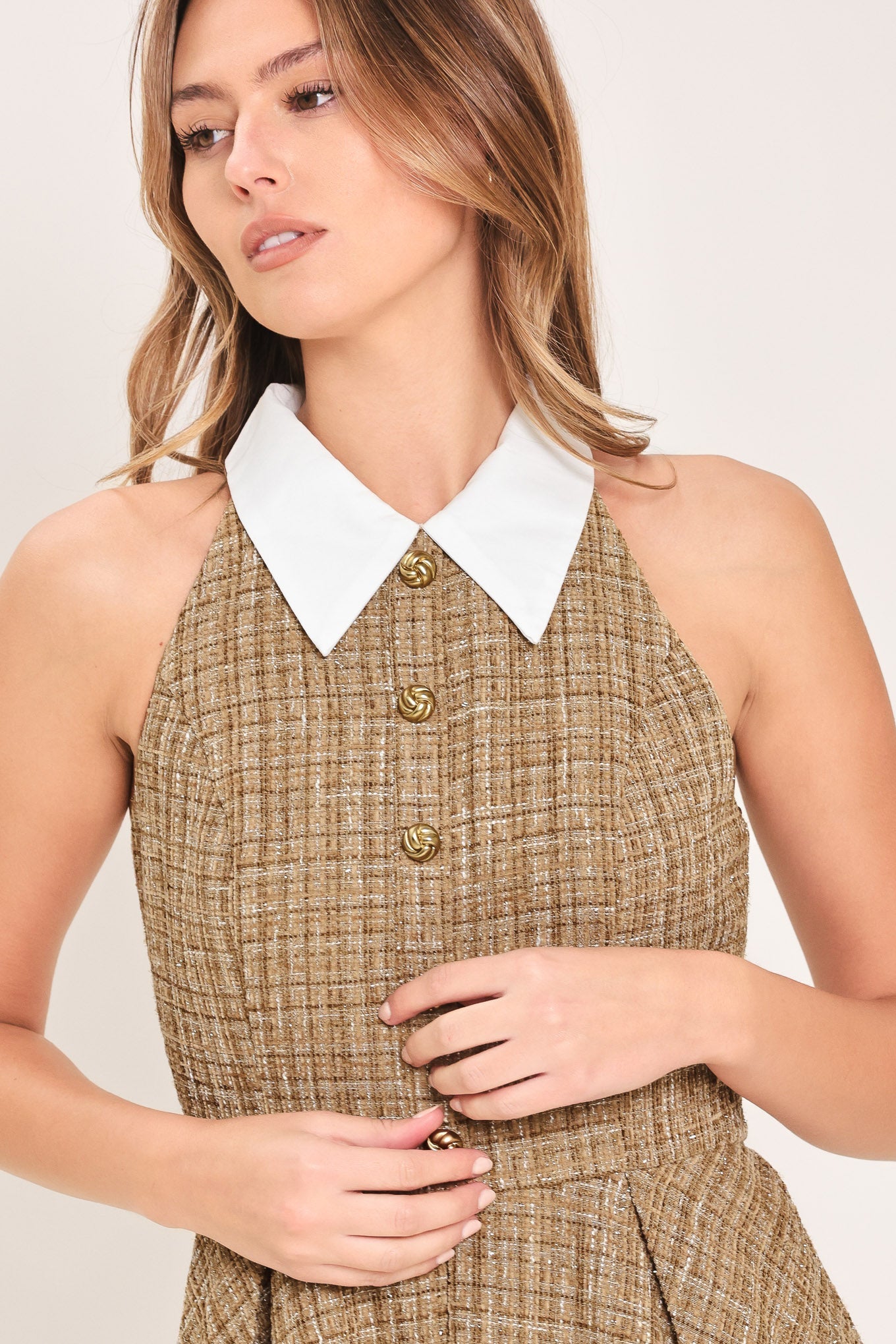 CAMBRIDGE TWEED - MINI DRESS WITH COLLAR