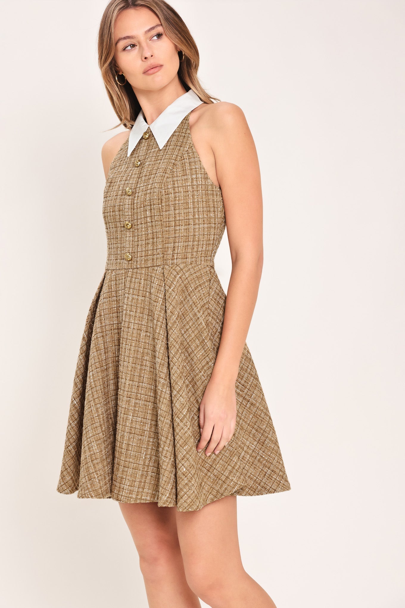CAMBRIDGE TWEED - MINI DRESS WITH COLLAR