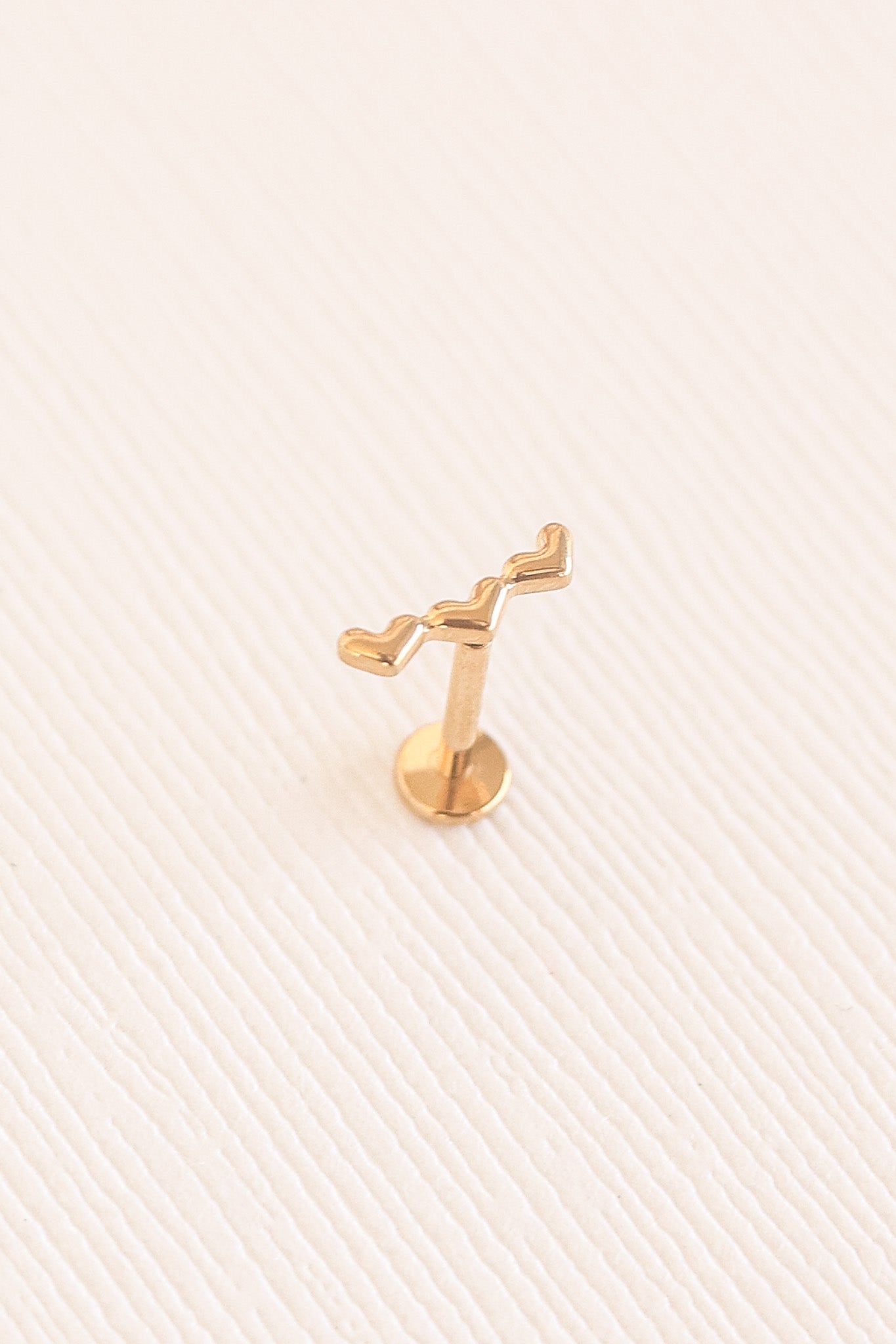 Heart Trio Flat Back Stud Earring