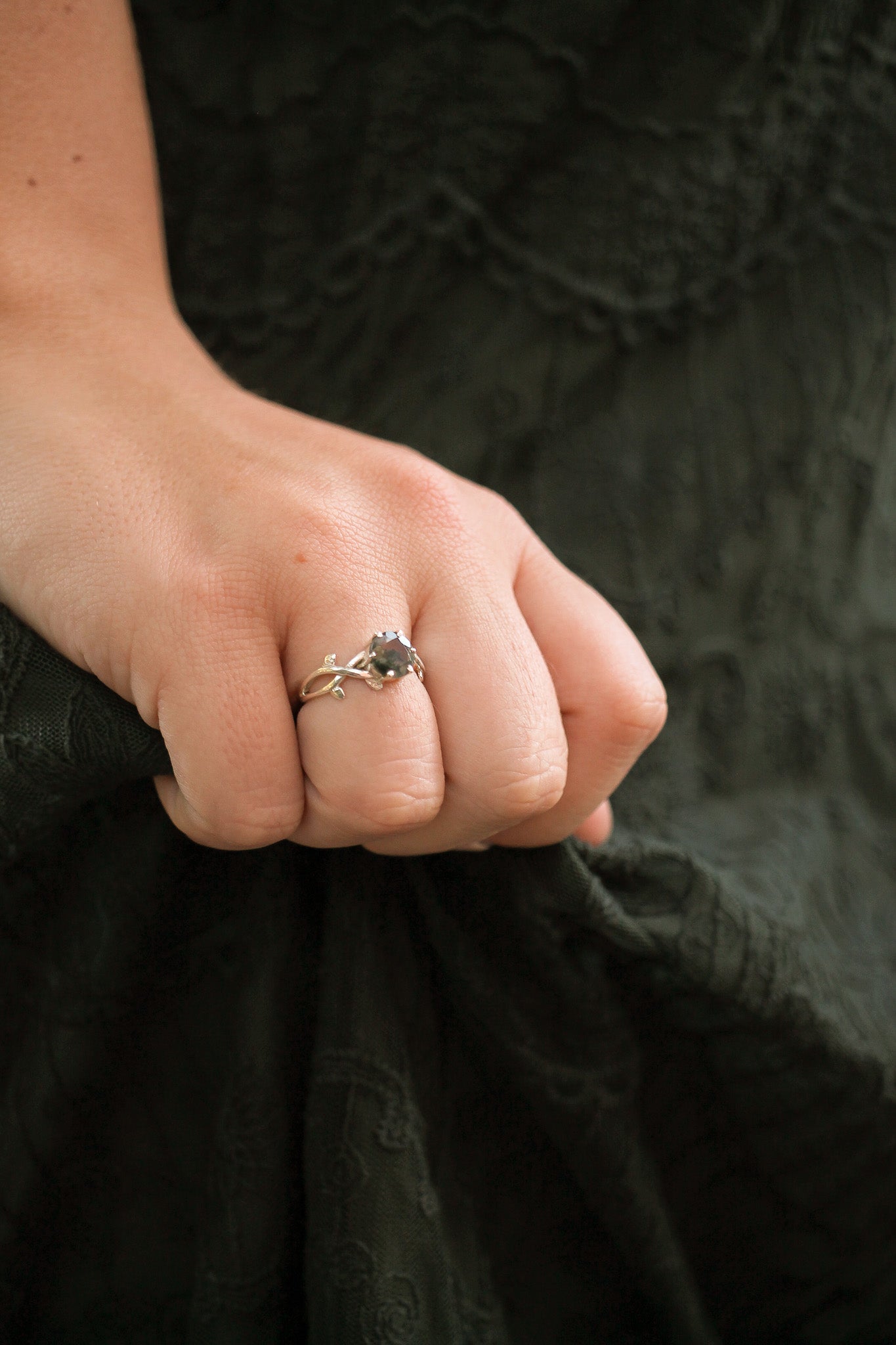 Willow Moss Agate Ring