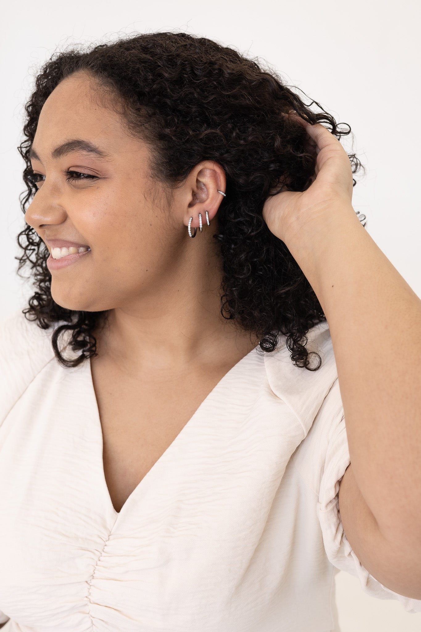 Mini Crystal Hoop Earring