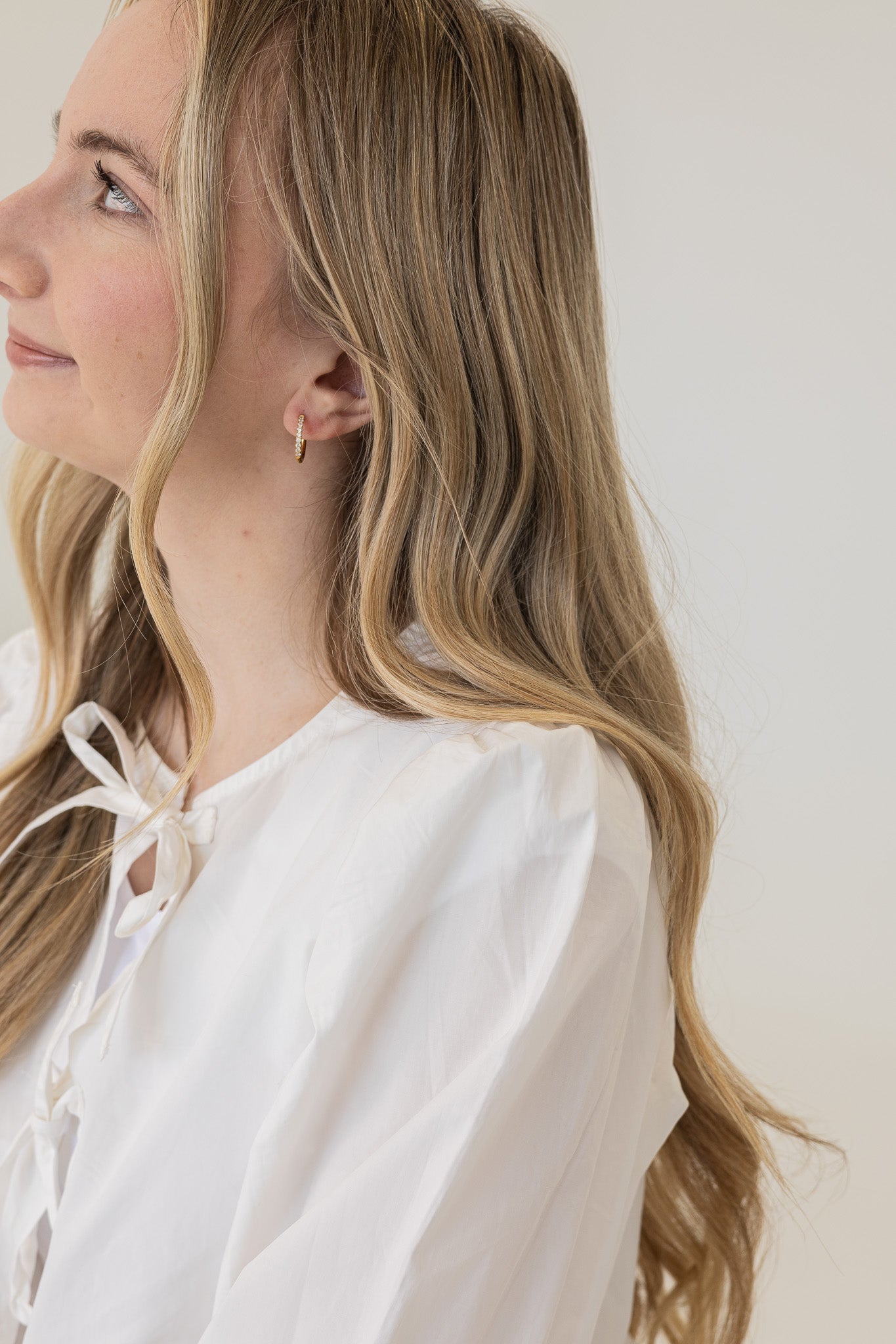 Mini Crystal Hoop Earring