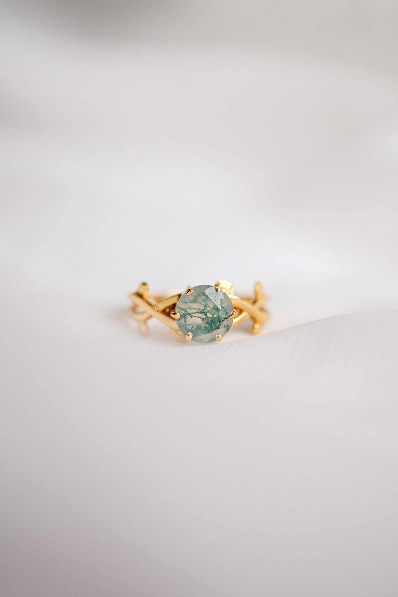 Willow Moss Agate Ring