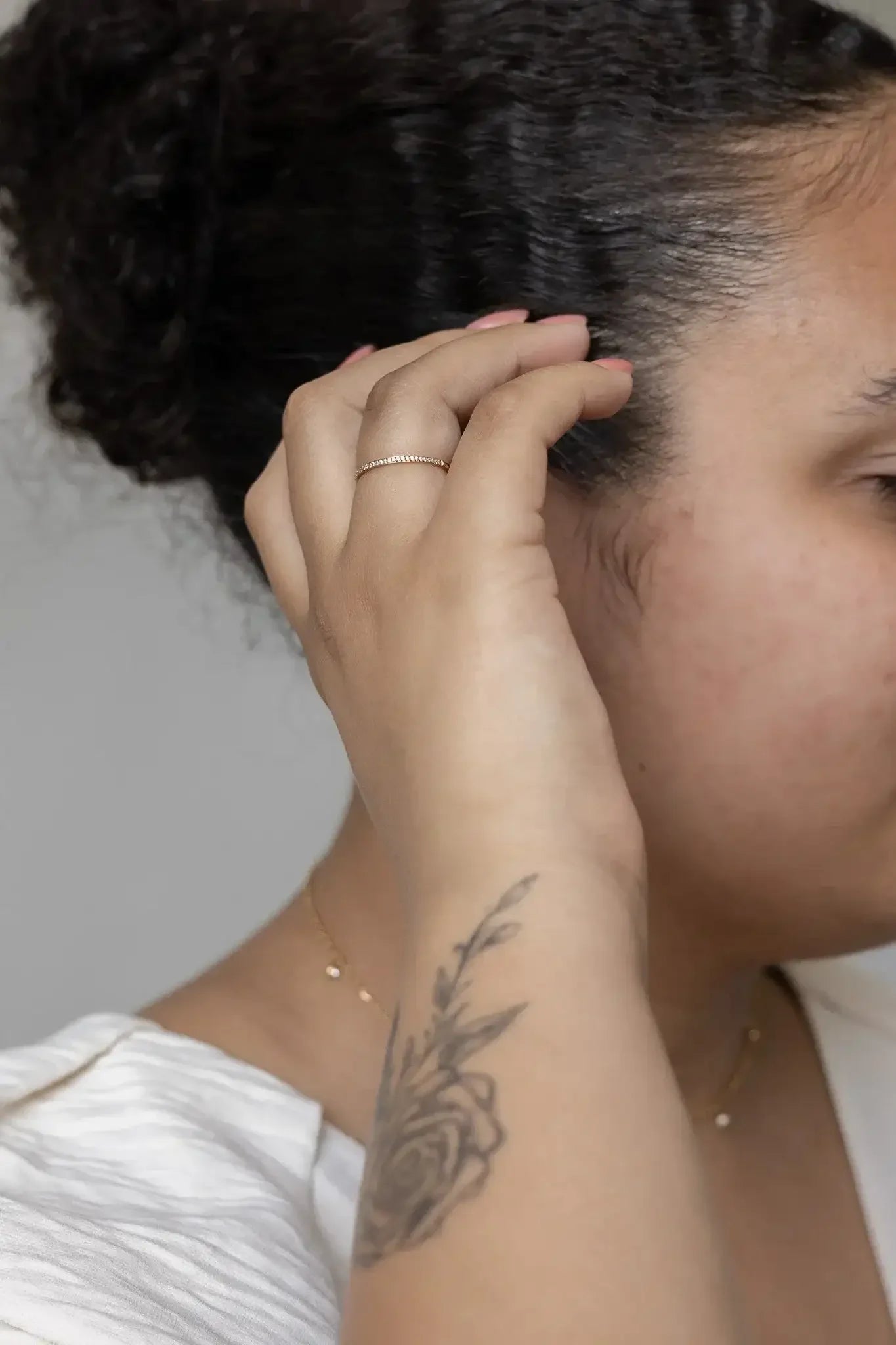 Dainty Crystal Stacker Ring