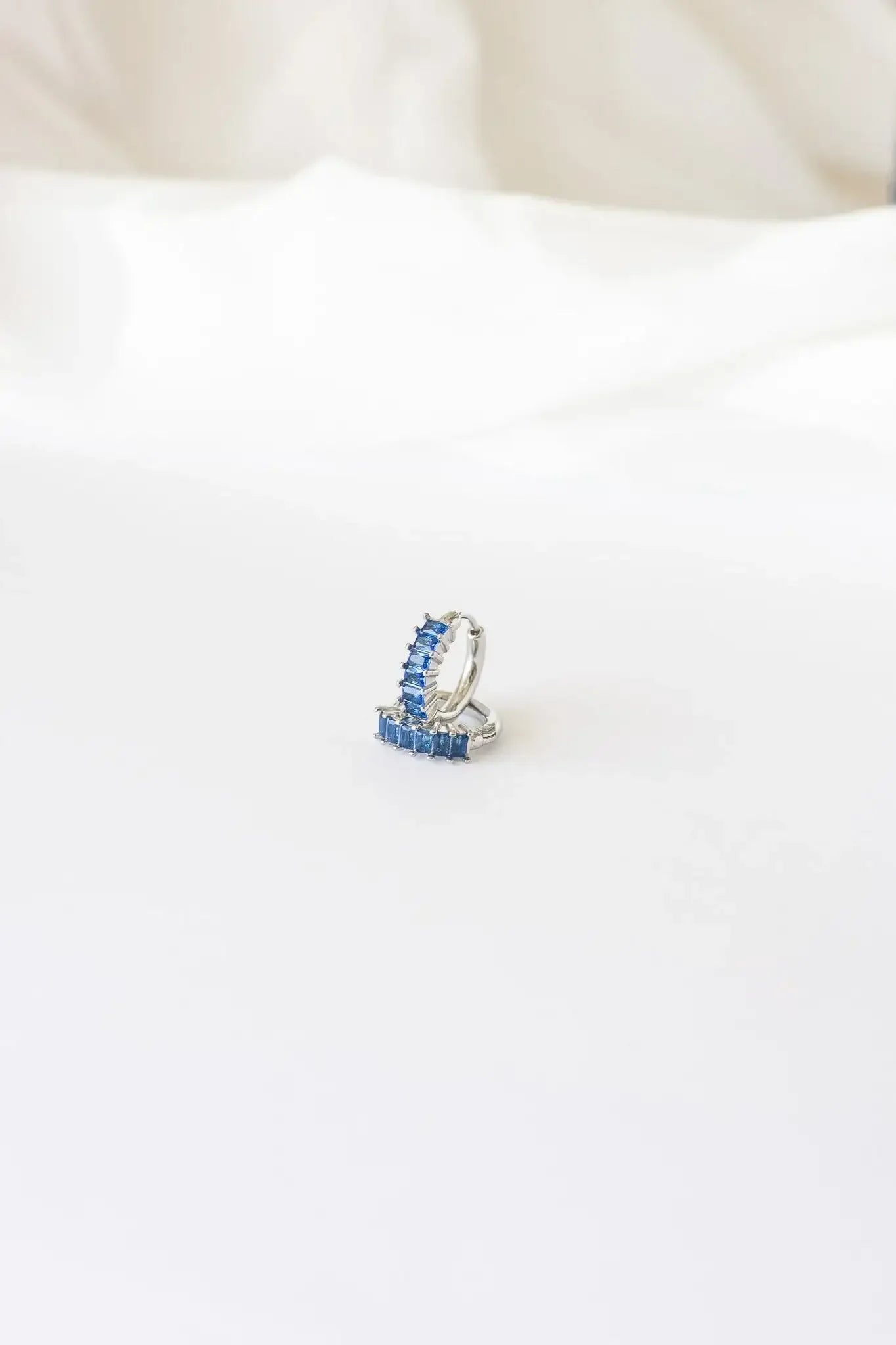 Diamond Hoop in Blue