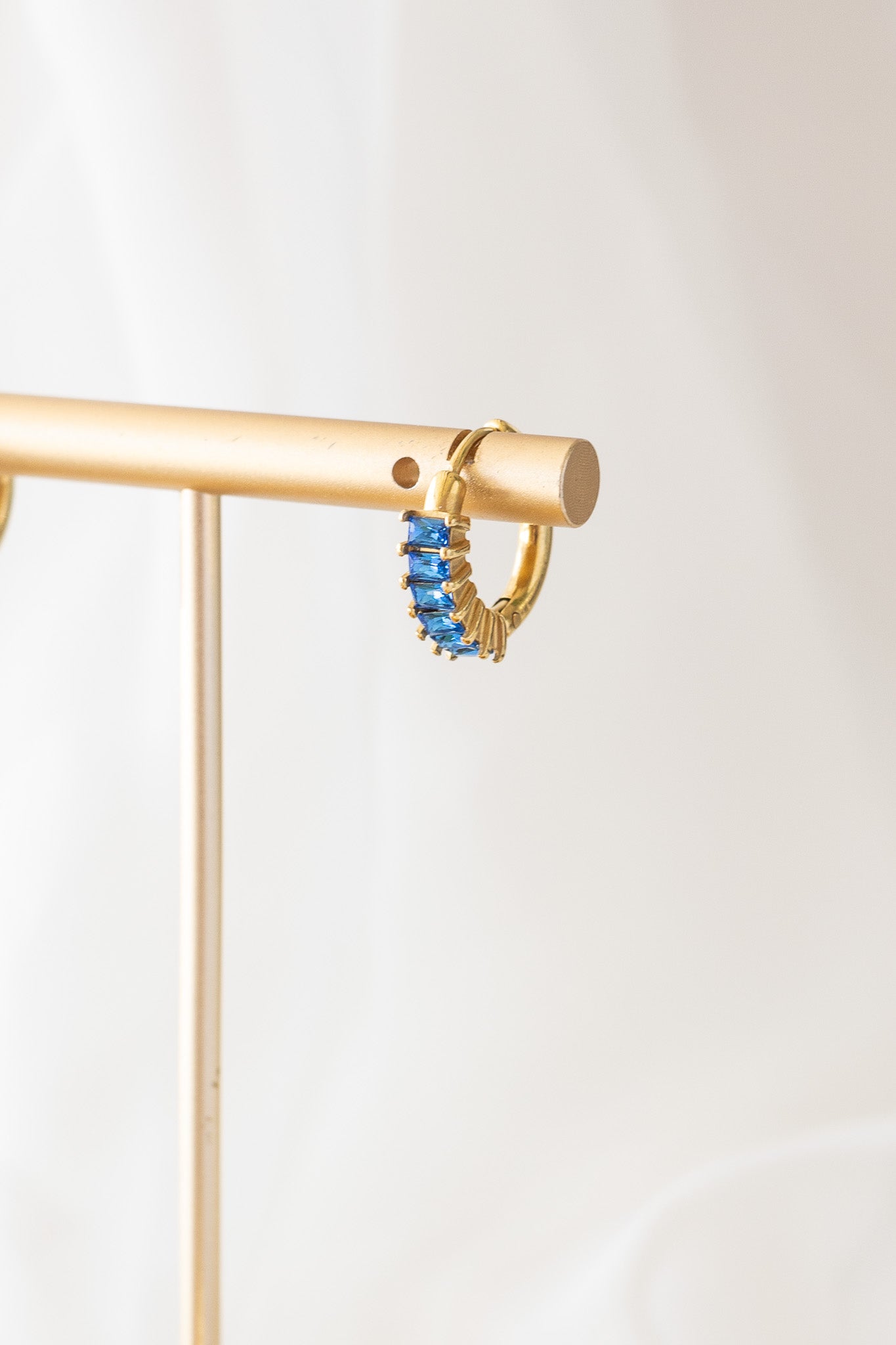 Diamond Hoop Earring in Blue