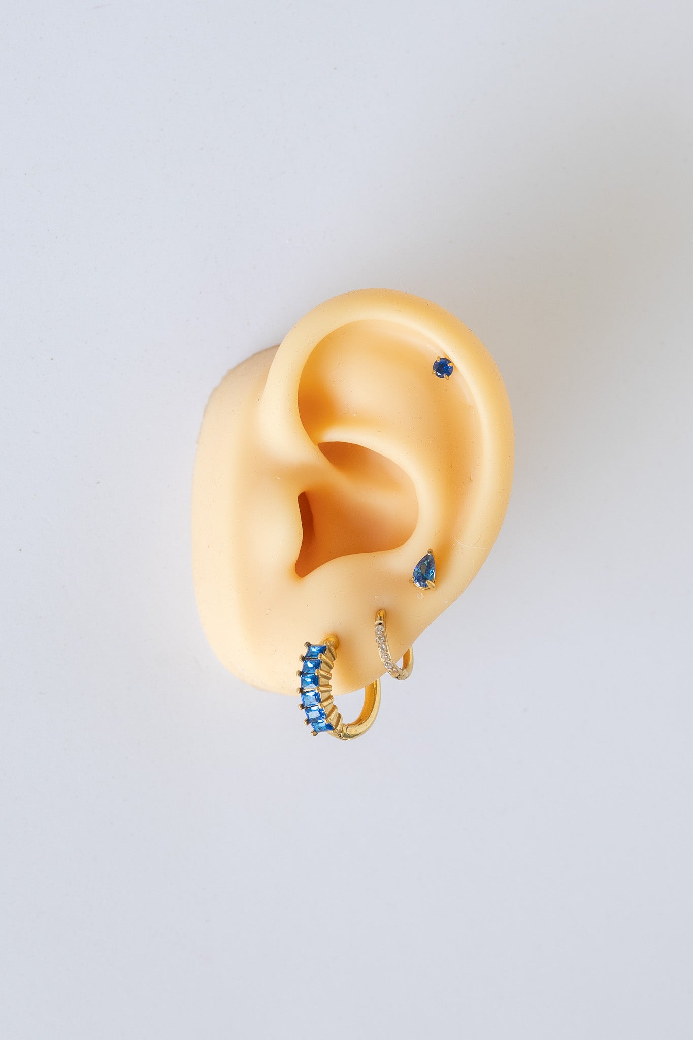 Diamond Hoop Earring in Blue
