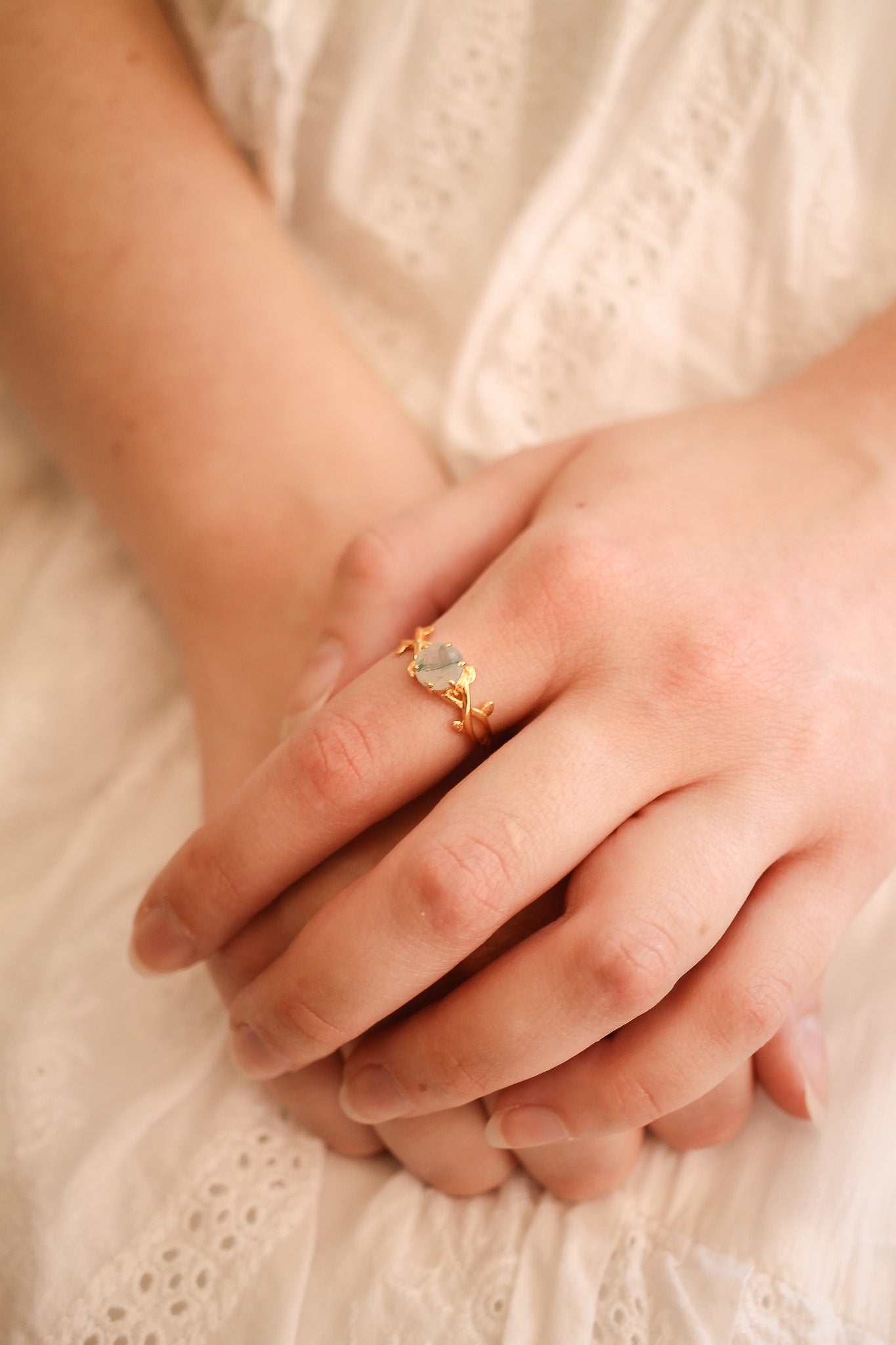 Willow Moss Agate Ring