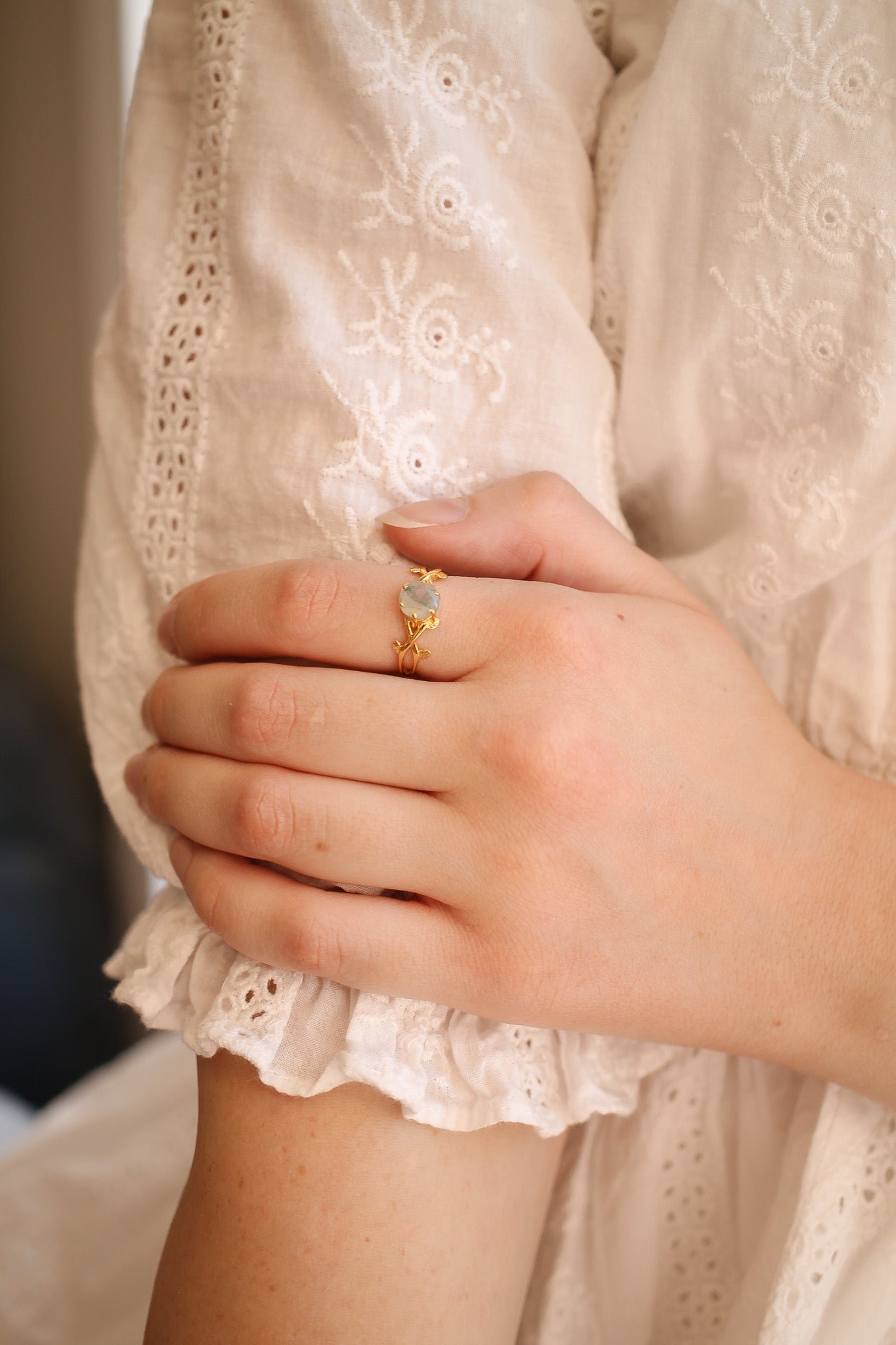Willow Moss Agate Ring