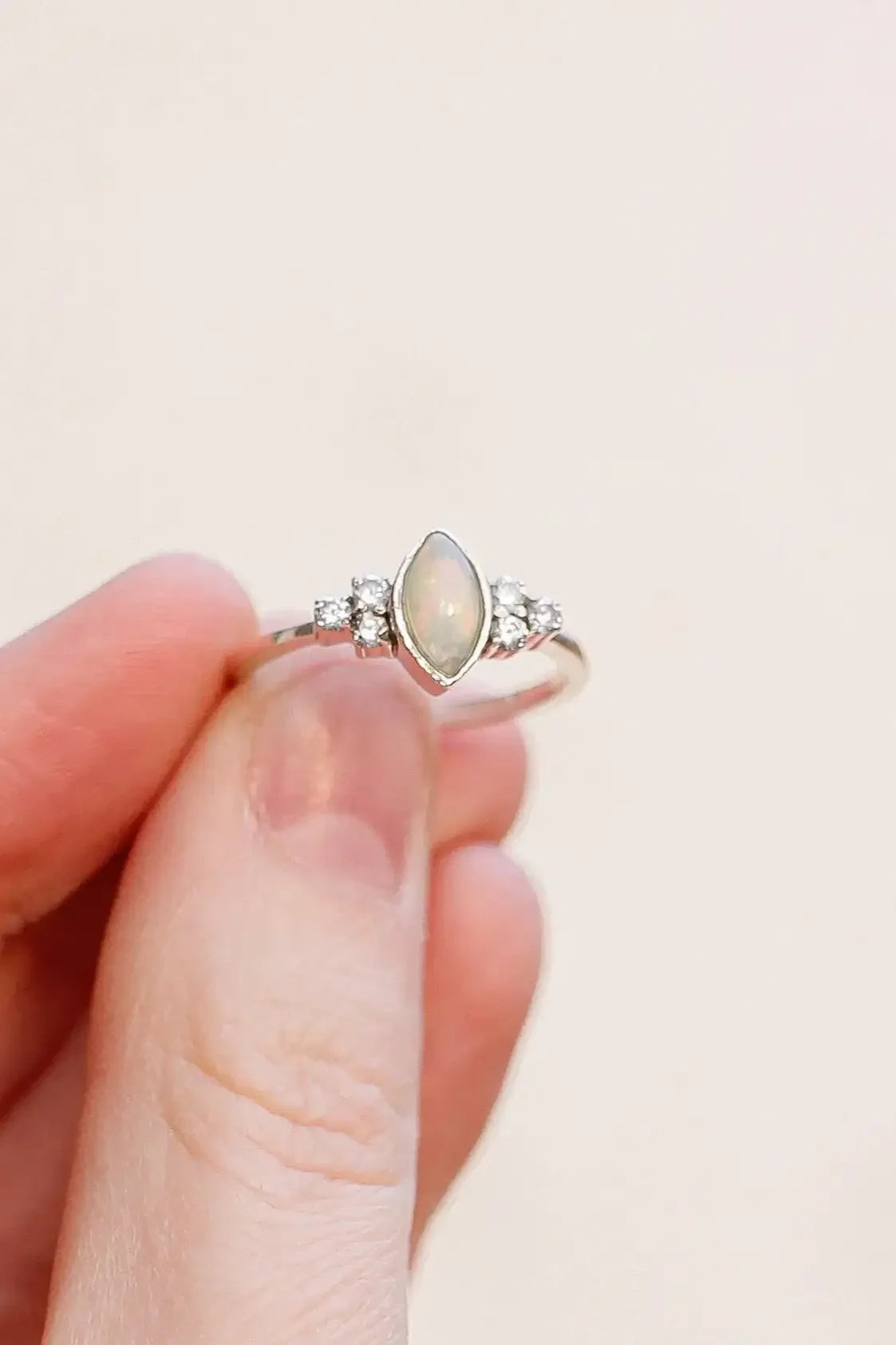 Serena Opal Ring in Silver