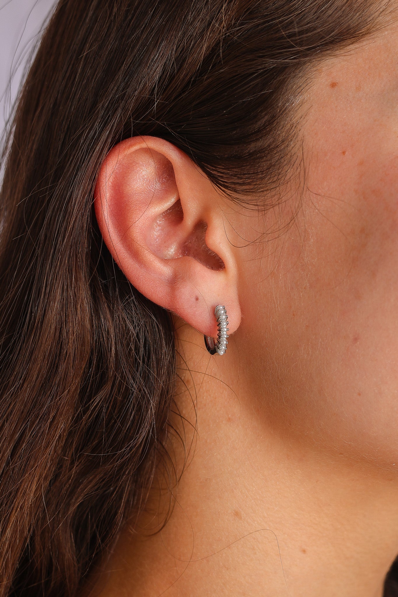 Pearl Mini Hoop Earring