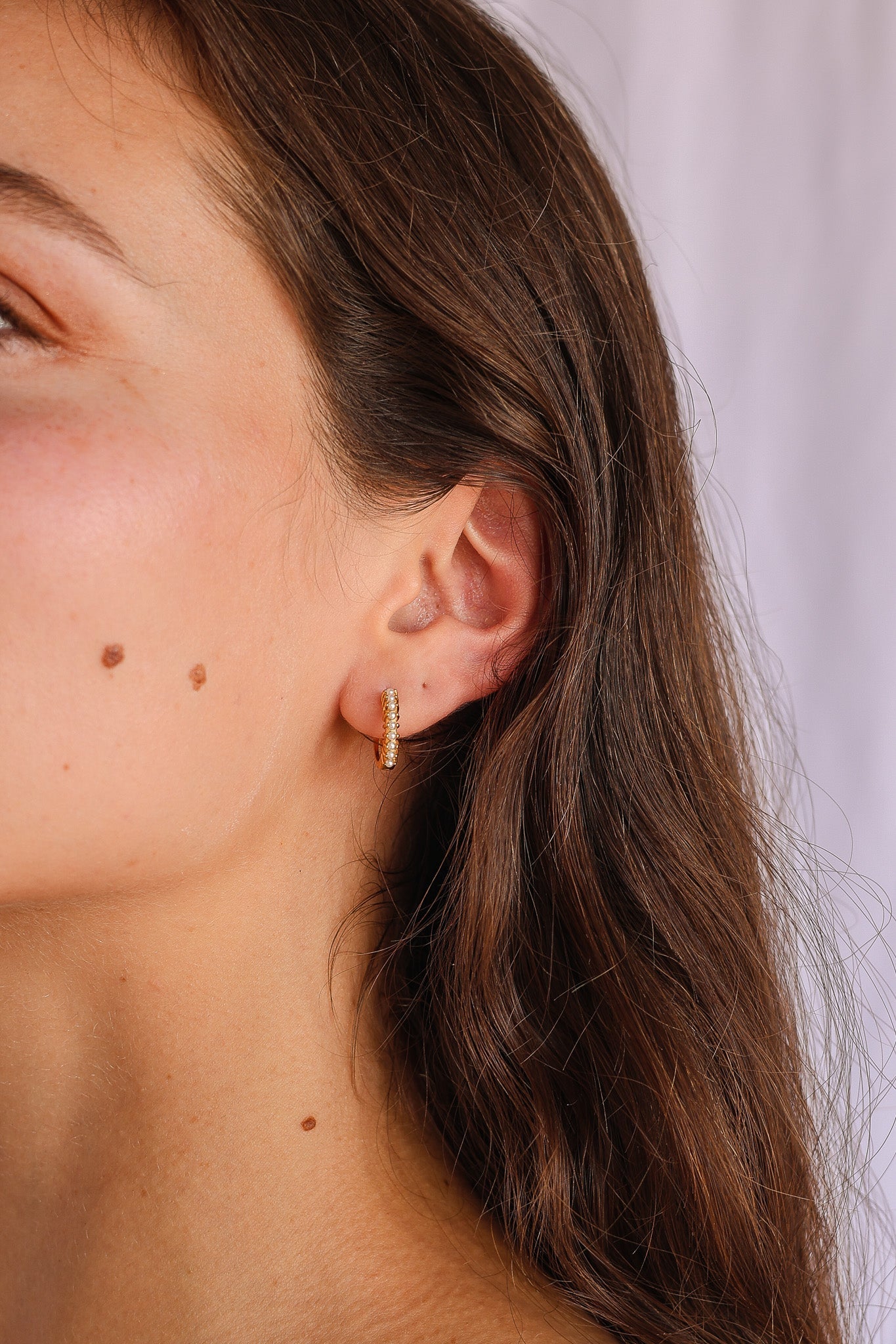 Pearl Mini Hoop Earring