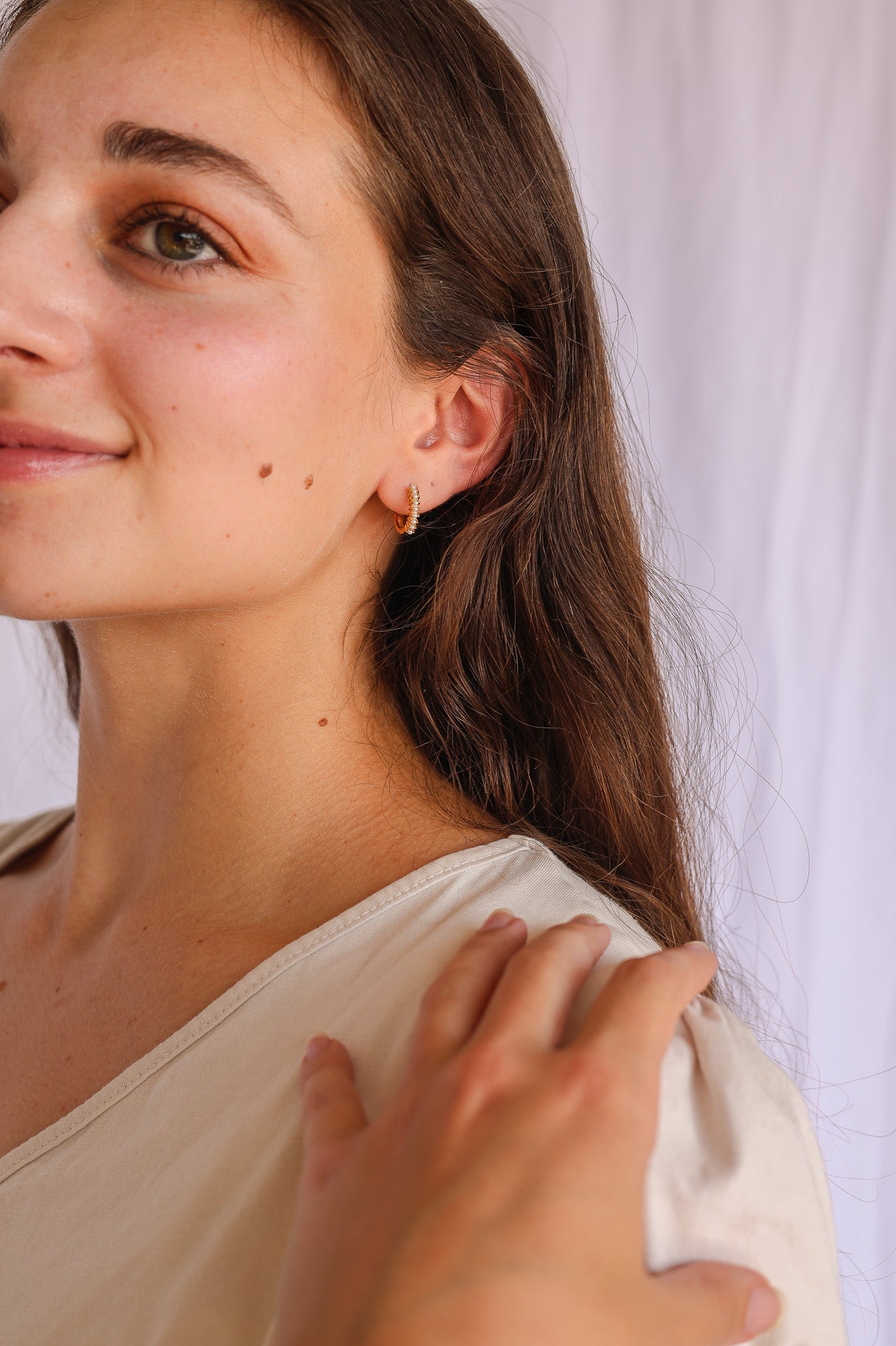 Pearl Mini Hoop Earring