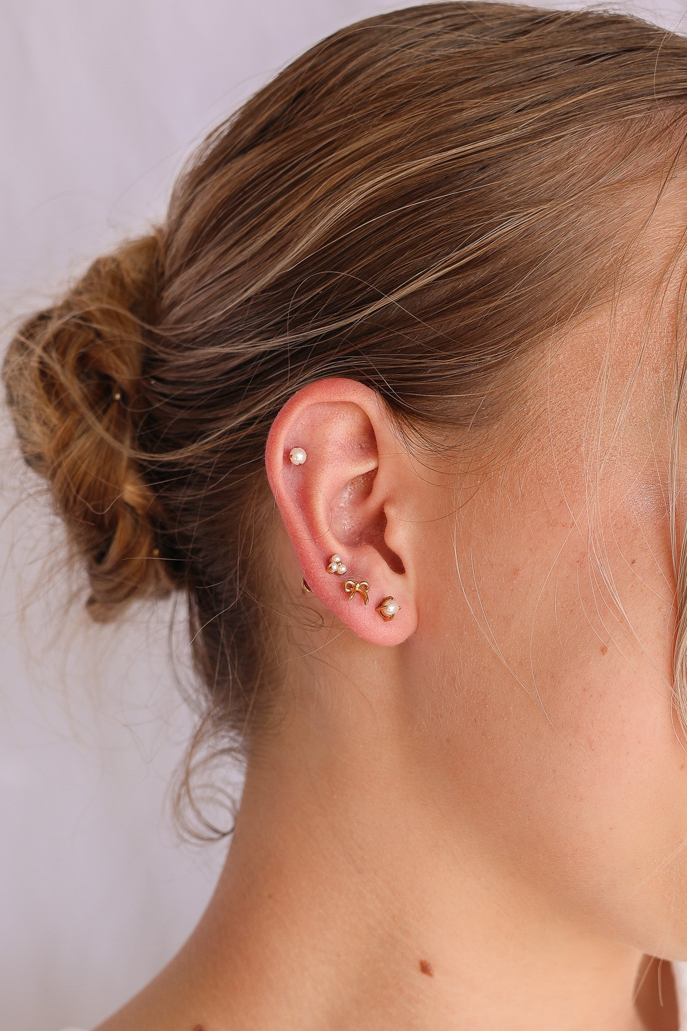 Pearl Trio Flat Back Earring