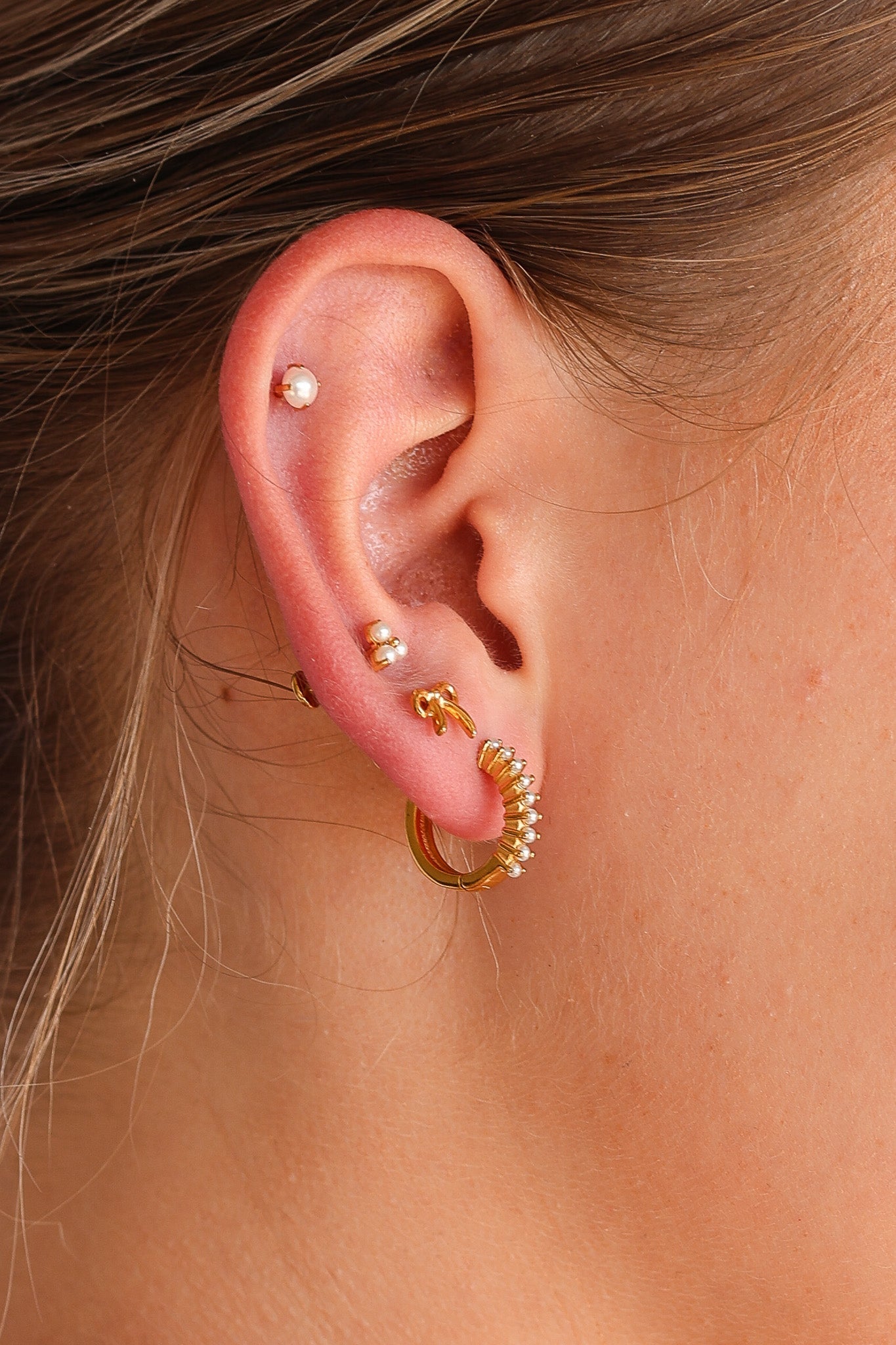 Pearl Mini Hoop Earring