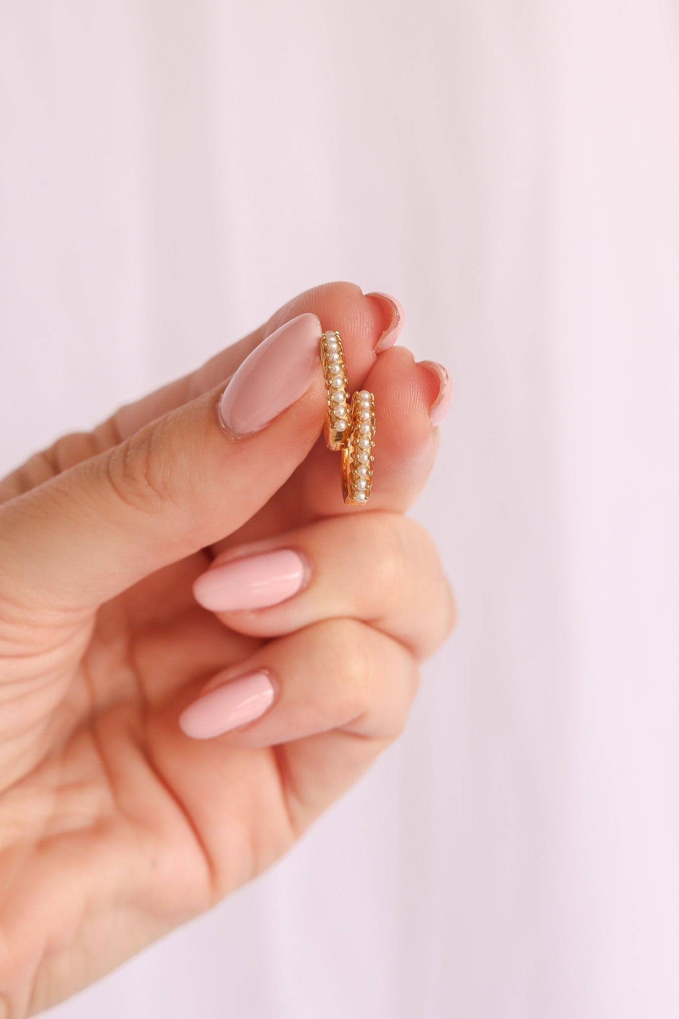 Pearl Mini Hoop Earring