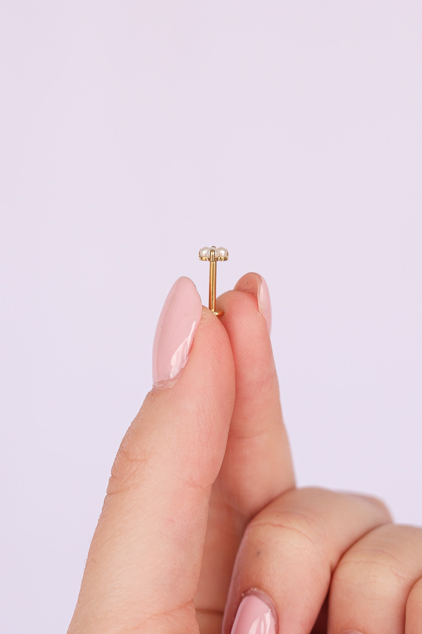 Pearl Trio Flat Back Earring