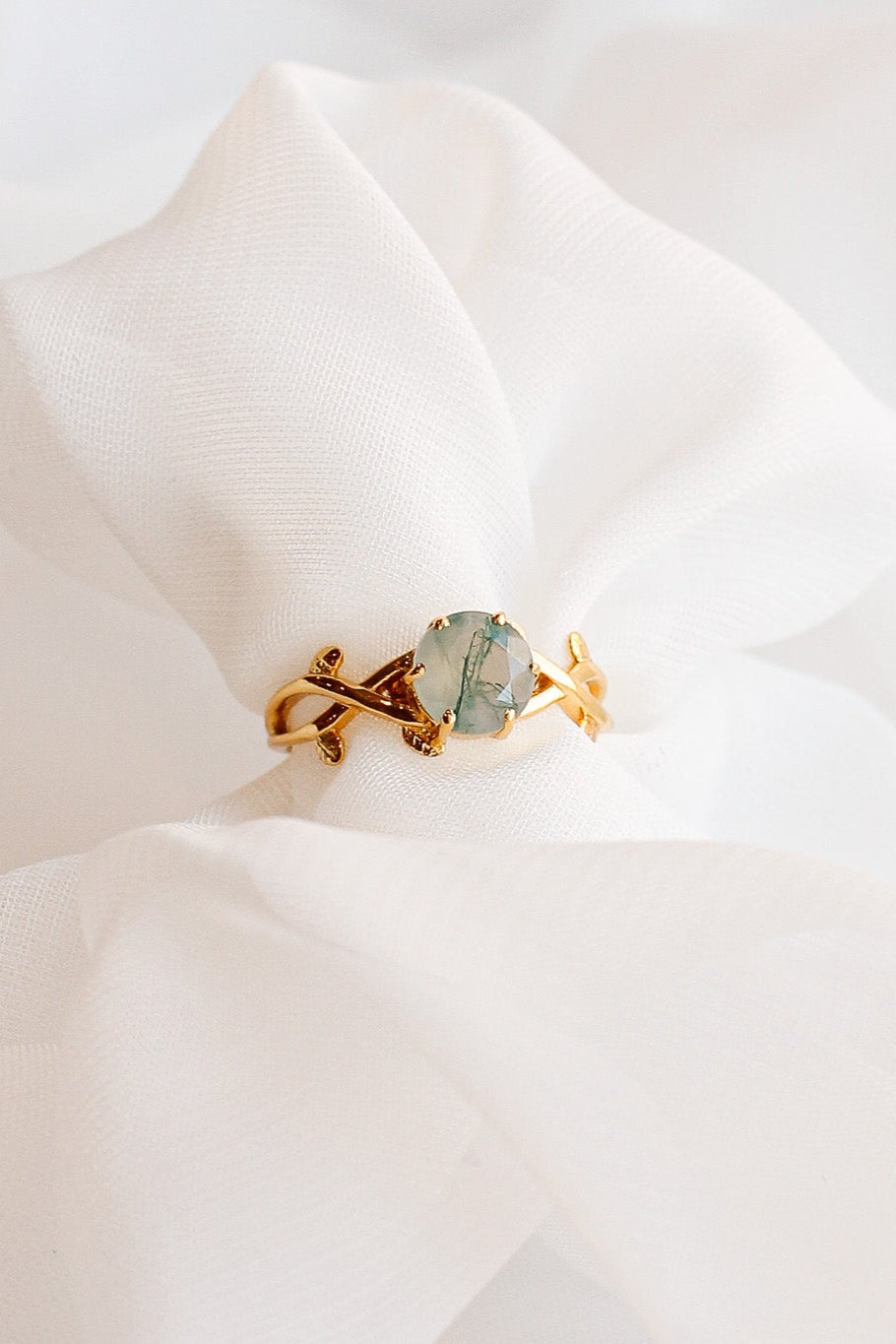 Willow Moss Agate Ring