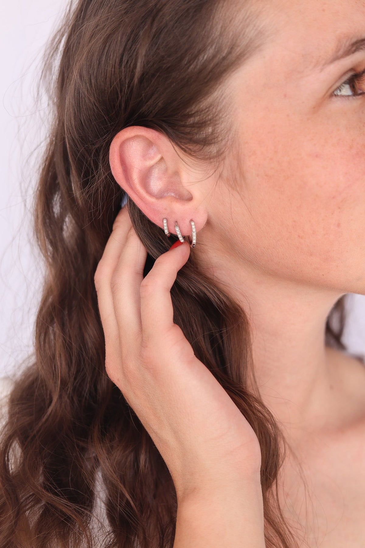 Freshwater Pearl Micro Hoop Earring | Lady Black Tie