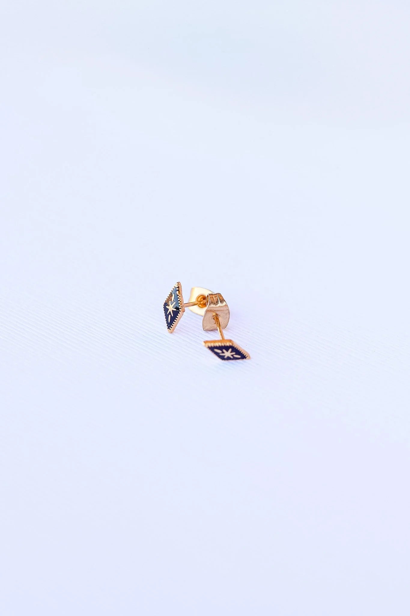 Seren Stud Earring in Black Enamel