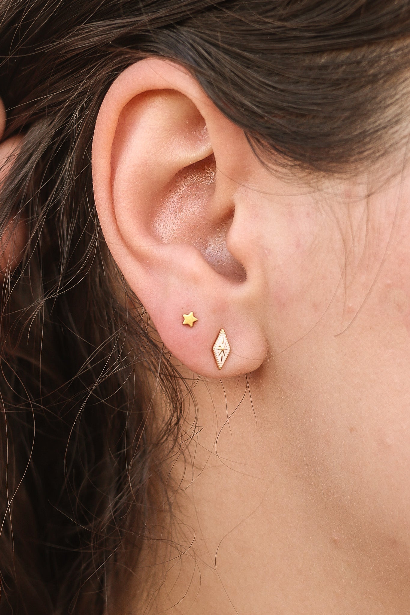 Mini Star Flat Back Stud Earring