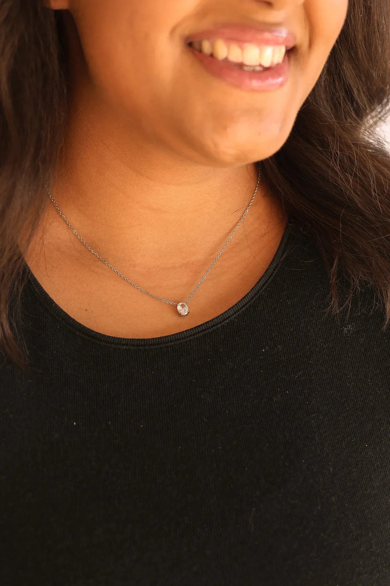 Mary Crystal Drop Necklace