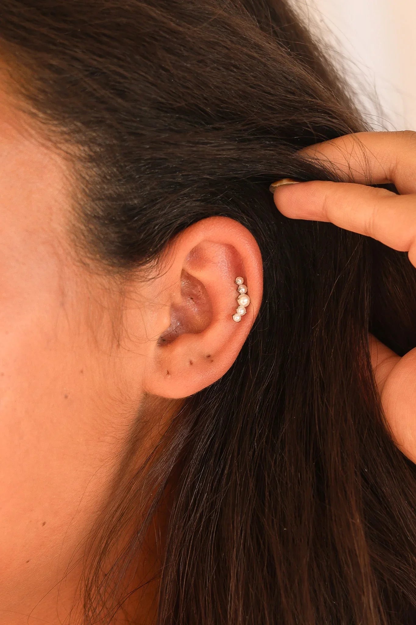 Hepburn Flat Back Pearl Stud Earring