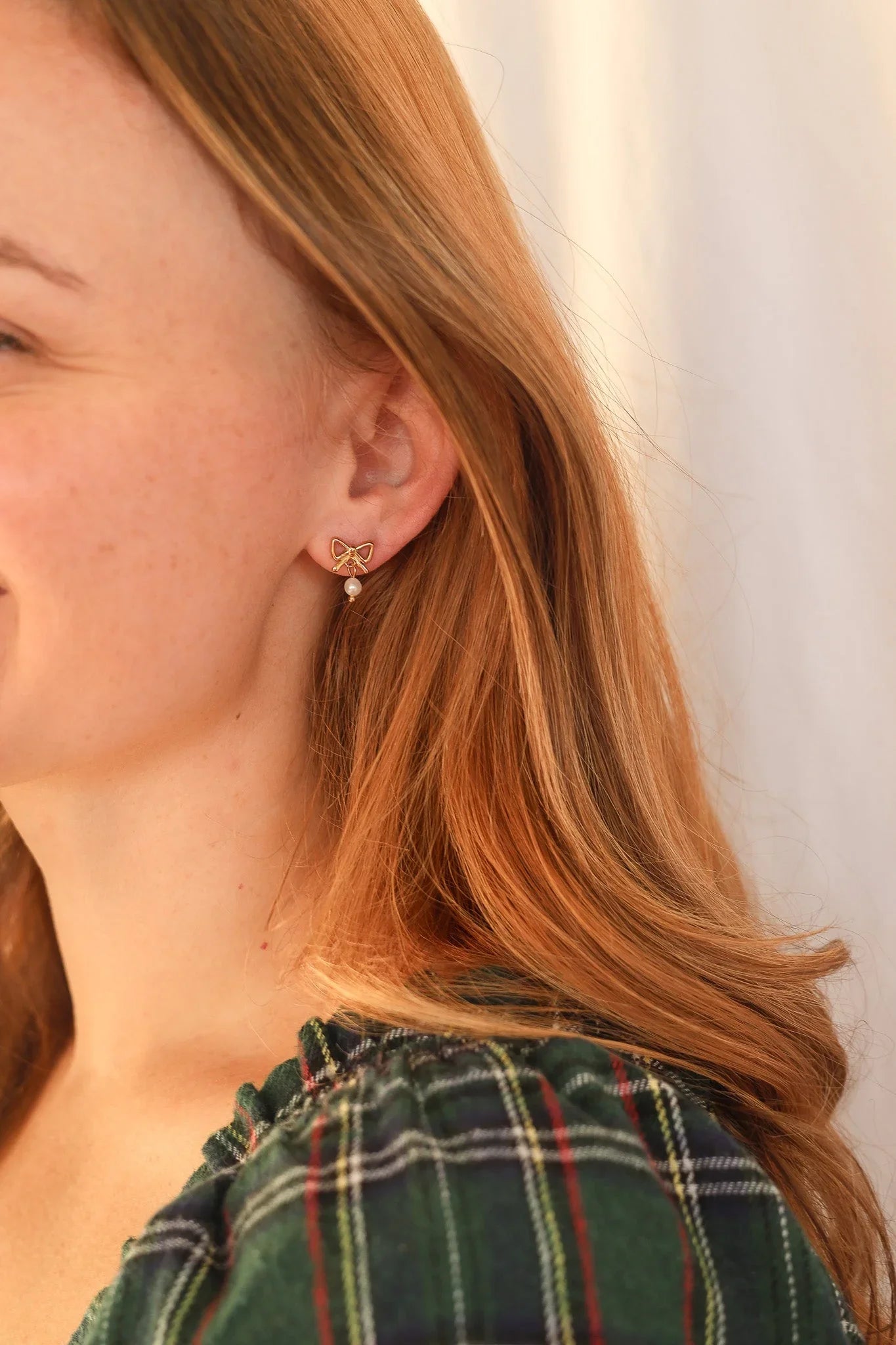 Jane Bow & Pearl Drop Earring