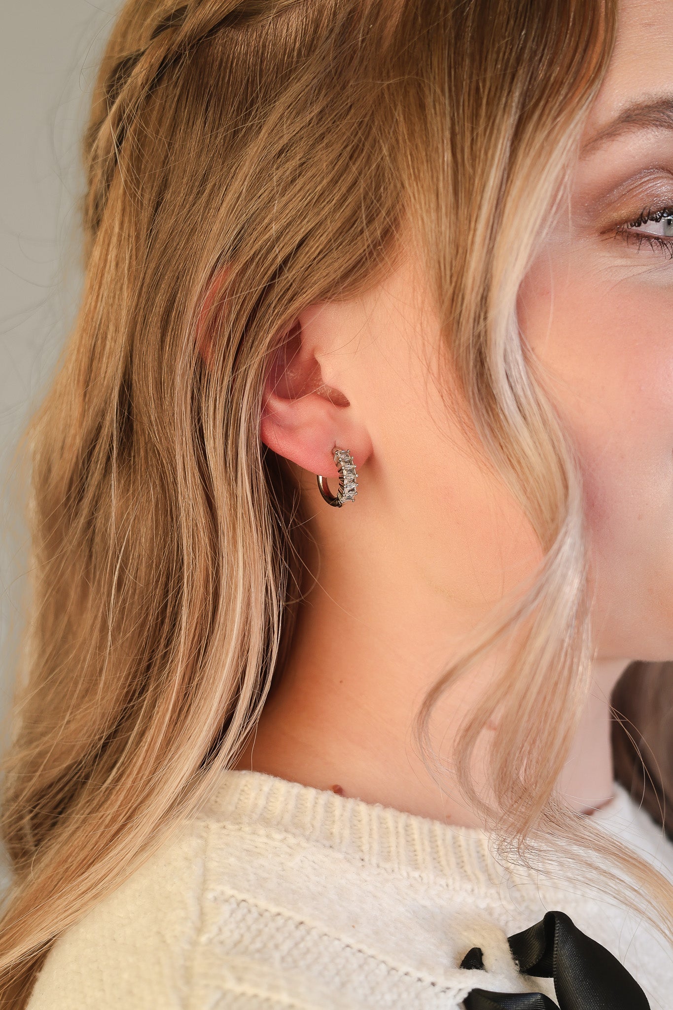 Crystal Diamond Hoop Earrings