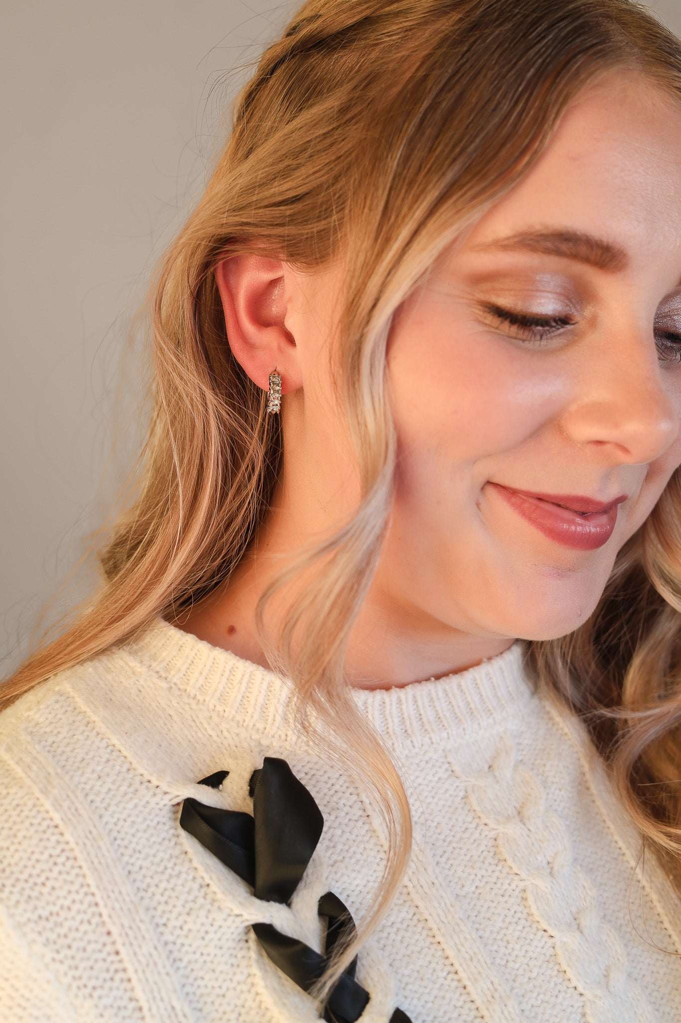 Crystal Diamond Hoop Earrings